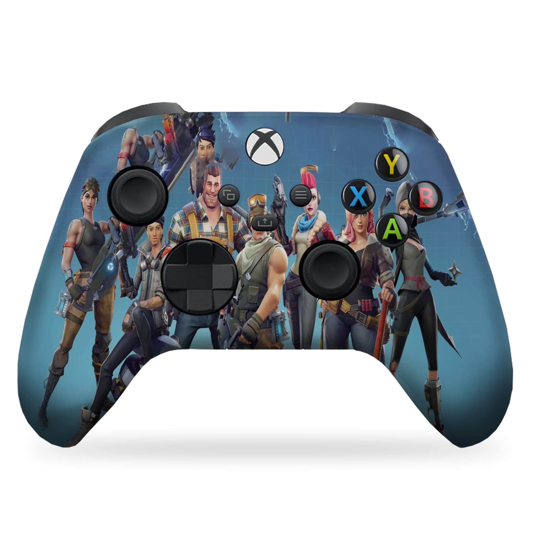 DreamController Fortnight Blue Custom X-box Controller Wireless compatible with X-box One/Series X/S Proudly Customized in USA with Permanent HYDRO-DIP Printing (NOT JUST A SKIN)