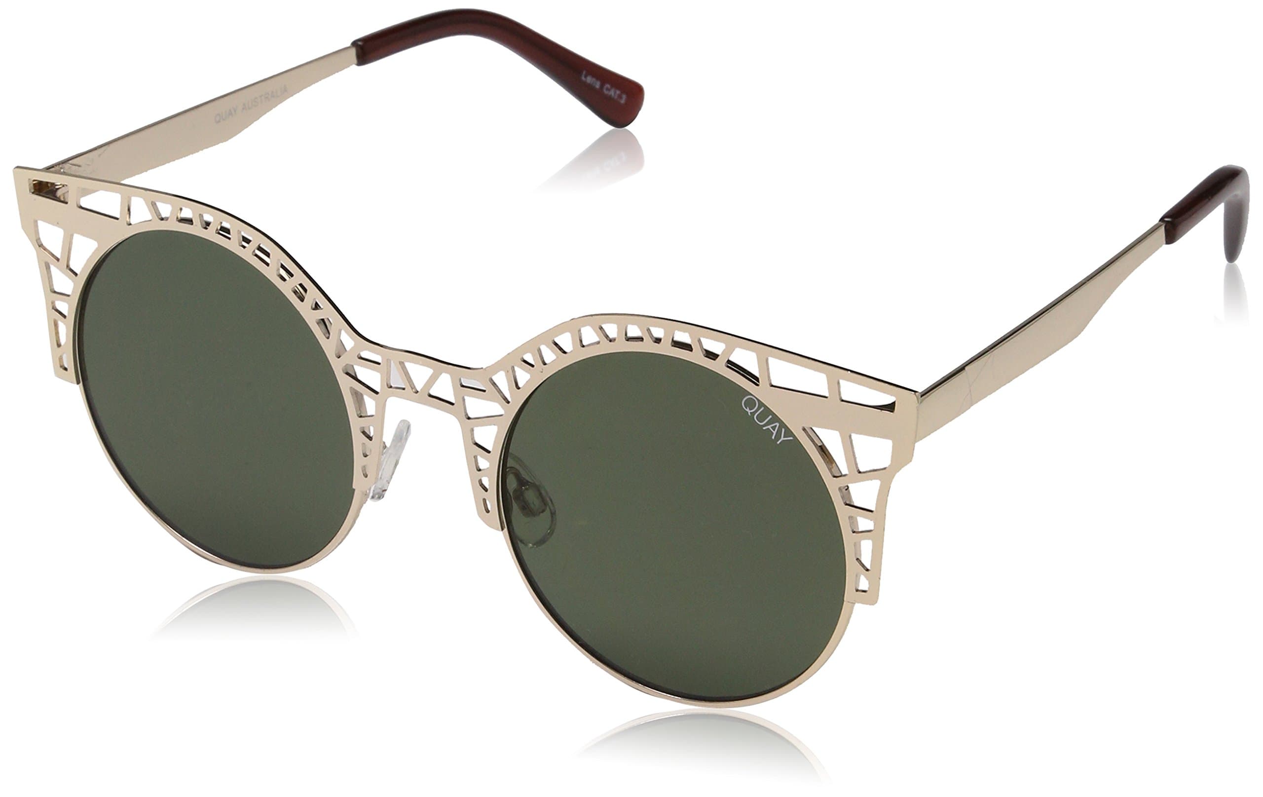 QUAY AUSTRALIA Women's Fleur Gold/Green Sunglasses