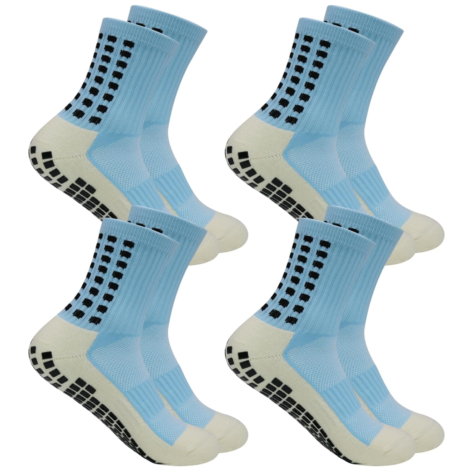 YUFREE SUNSoccer Grip Socks Men Youth Athletic Anti Slip Socks For Football Basketball Hockey Rugby 4 Pair