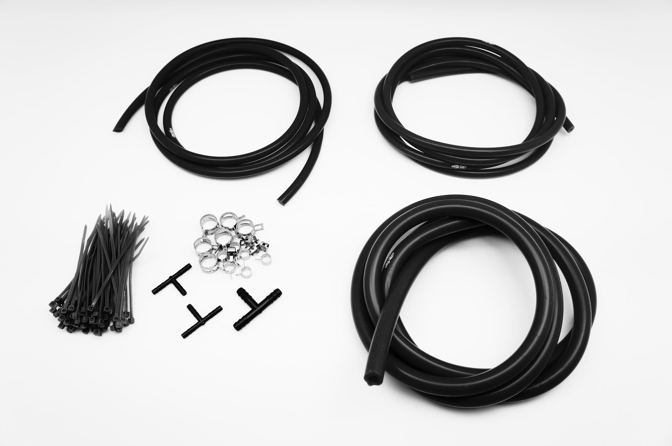 Autobahn88 Engine Room Silicone Vacuum Hose Dress Up DIY Kit, compatible with Toyota (All Models) (Black)