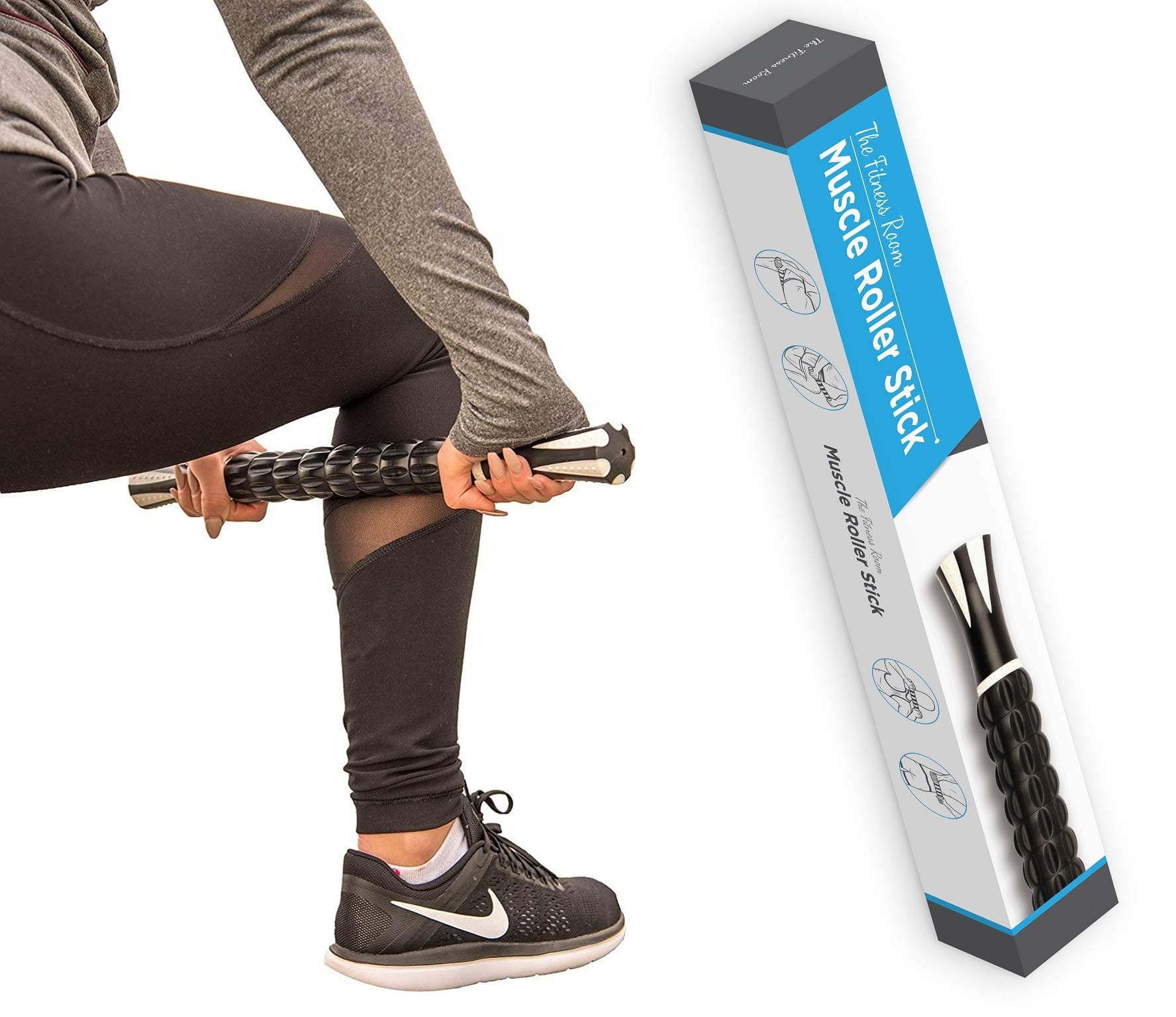 Premium 18" Muscle Roller Massage Stick - Perfect for Sore & Tight Muscles, Relieving Pain, Enhancing Sports Performance & Flexibility