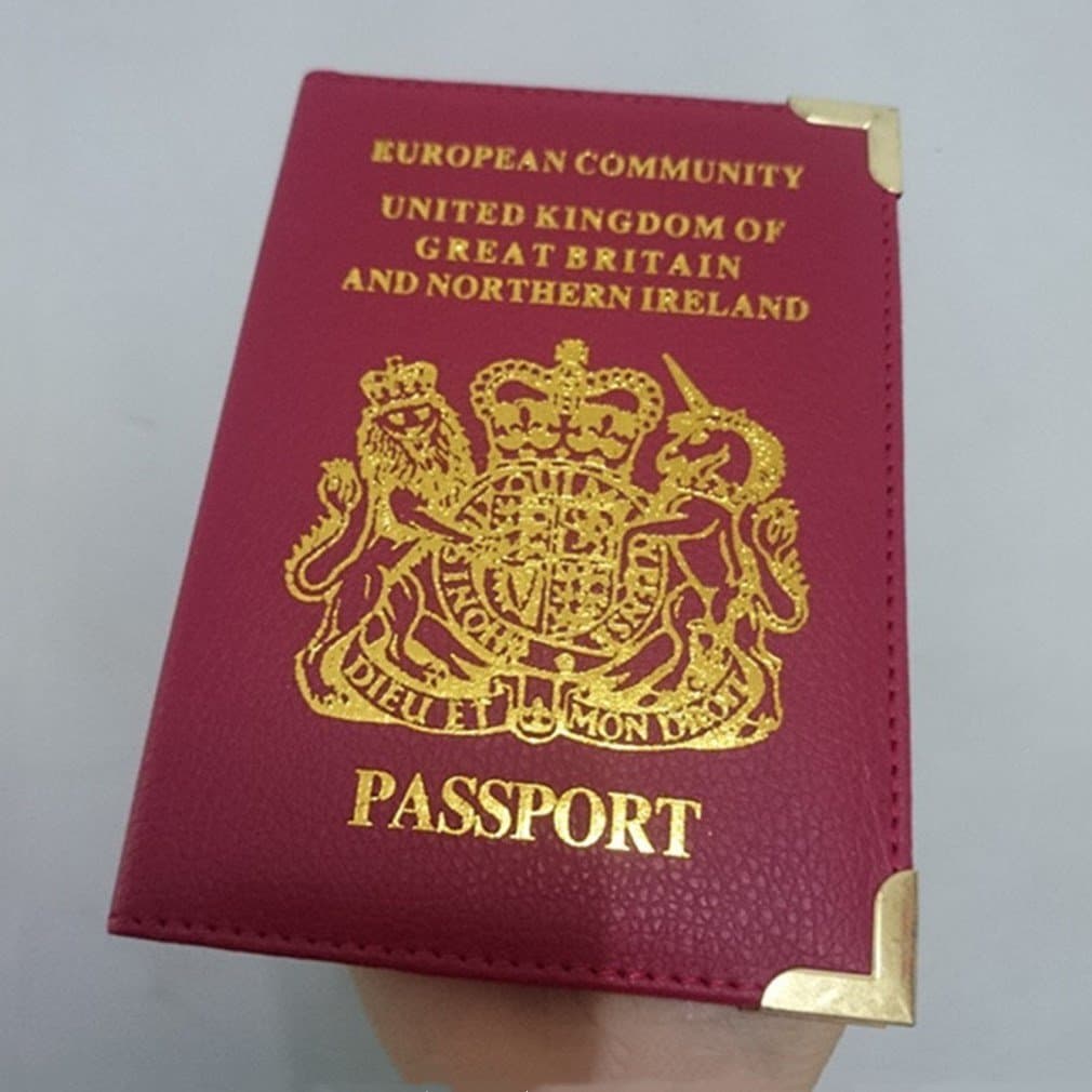 Red PU Leather Passport Holder Cover Case for Men Women Travel Journey Passport ID Card Holder Case Cover Organizer Passport Protector Wallet for UK and European by SamGreatWorld