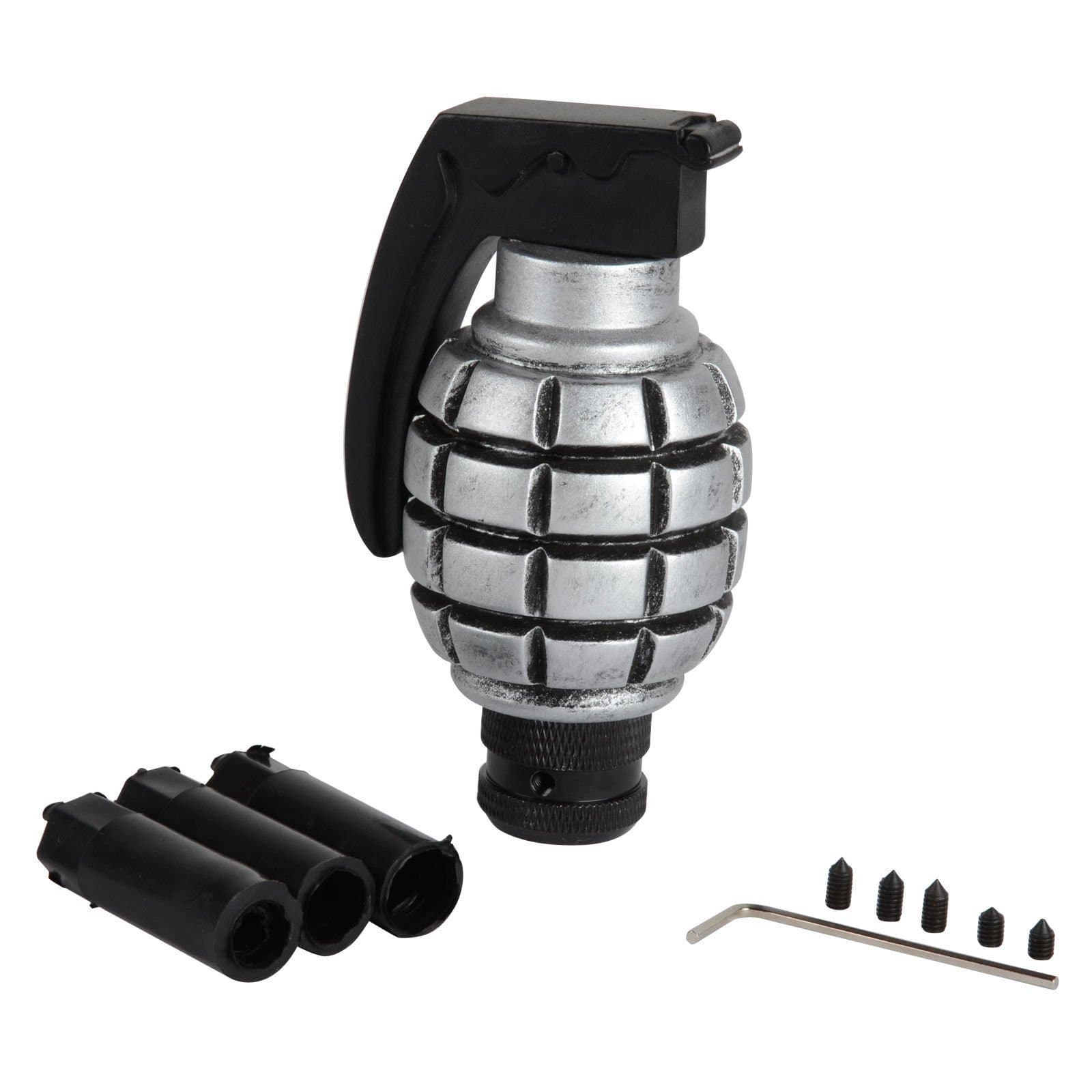 Global Accessories Silver Grenade Shape Car Van Caravan Bus Truck Manual Stick Gear Shift Knob Lever Shifter