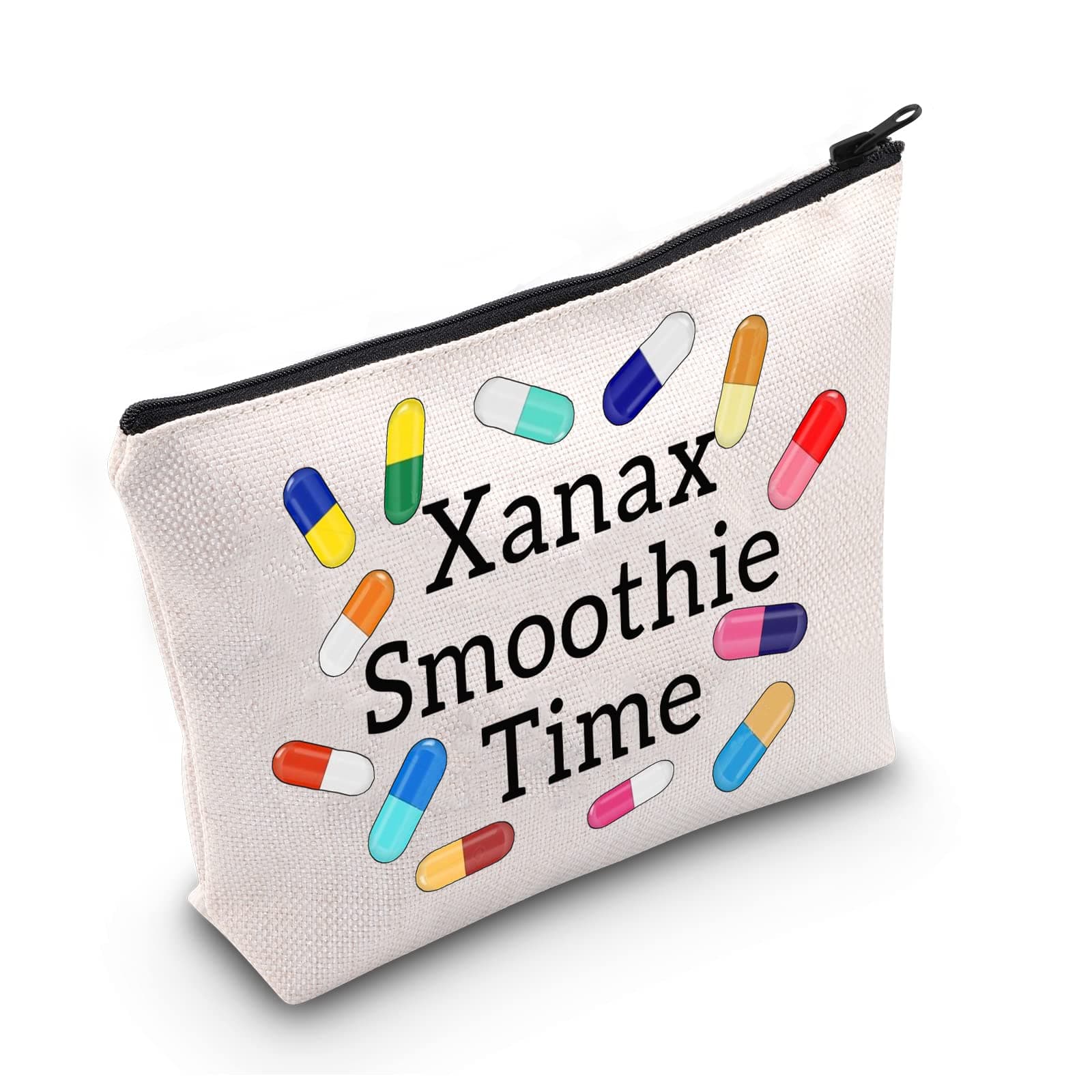 LEVLO Stars Fans Gifts Xanax Smoothie Time Makeup Bags Housewives Gifts, Xanax Smoothie Time