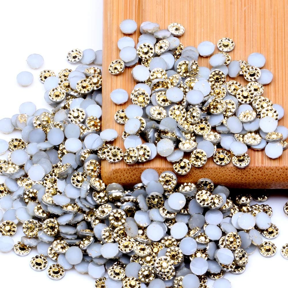 5mm Many Colors 500pcs Sunflower Jelly AB Color Resin Rhinesstones Flatback Glue On DIY Nail Decoration Clothes Craft Jewelry Beads (15 GOLD HEMATITE)