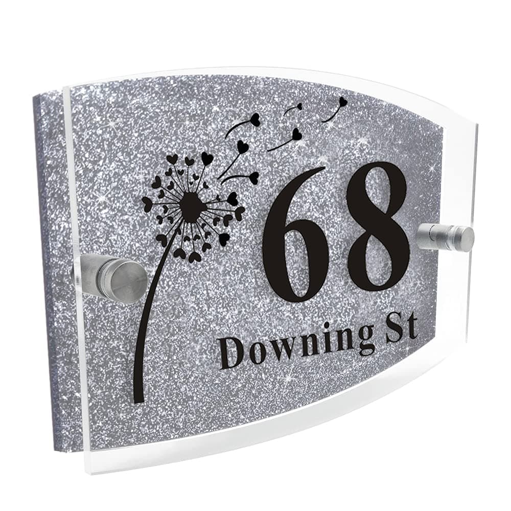 House Sign Plaque Door Number Personalised Door Gate Sign Door Plaque Address Numbers Plaques House Number Plaques Door Name Signs Plaques Plaques House (30x20cm Rectangle Design 1)