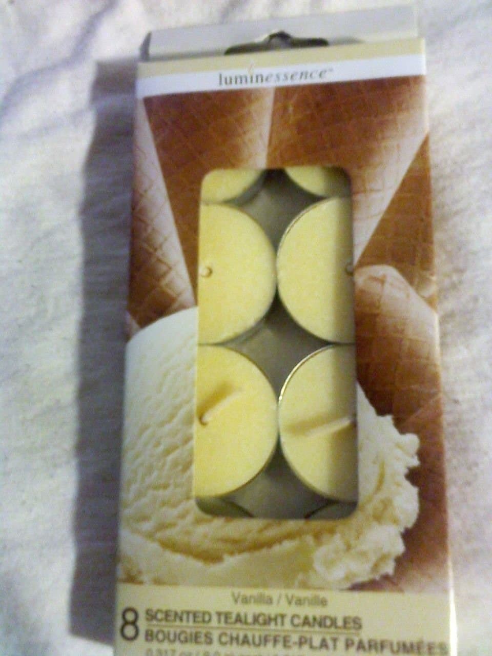 Tea Light Candles Vanilla - Scented Tea Light Candles, 8 ct,(Luminessence Candles)