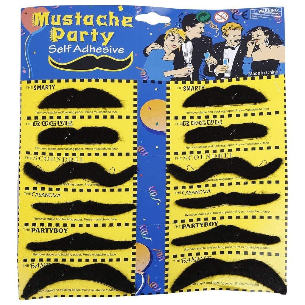 MOOLYAVAAN PRODUCTS Funny Halloween Cosplay Fake Mustache | Fancy Dress Competitions | Annual Functions | School Events | Birthday Party | Gift (Pack of 2)