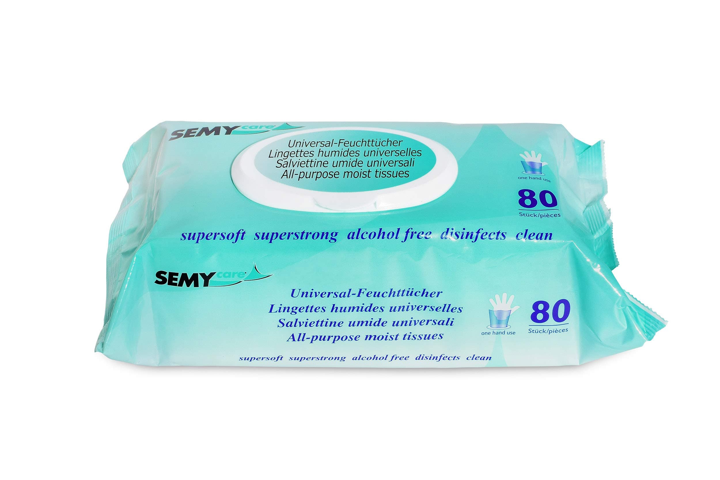 Semy Top Wet Wipes 27 x 18 cm White (24 Packs of 80 Wipes)