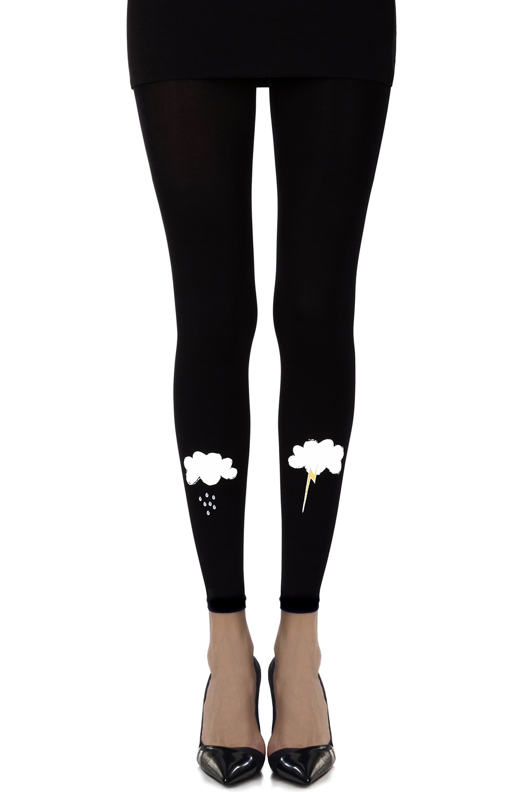 The Perfect Storm Pop Art One-Size Print Footless Tights by Zohara Tights