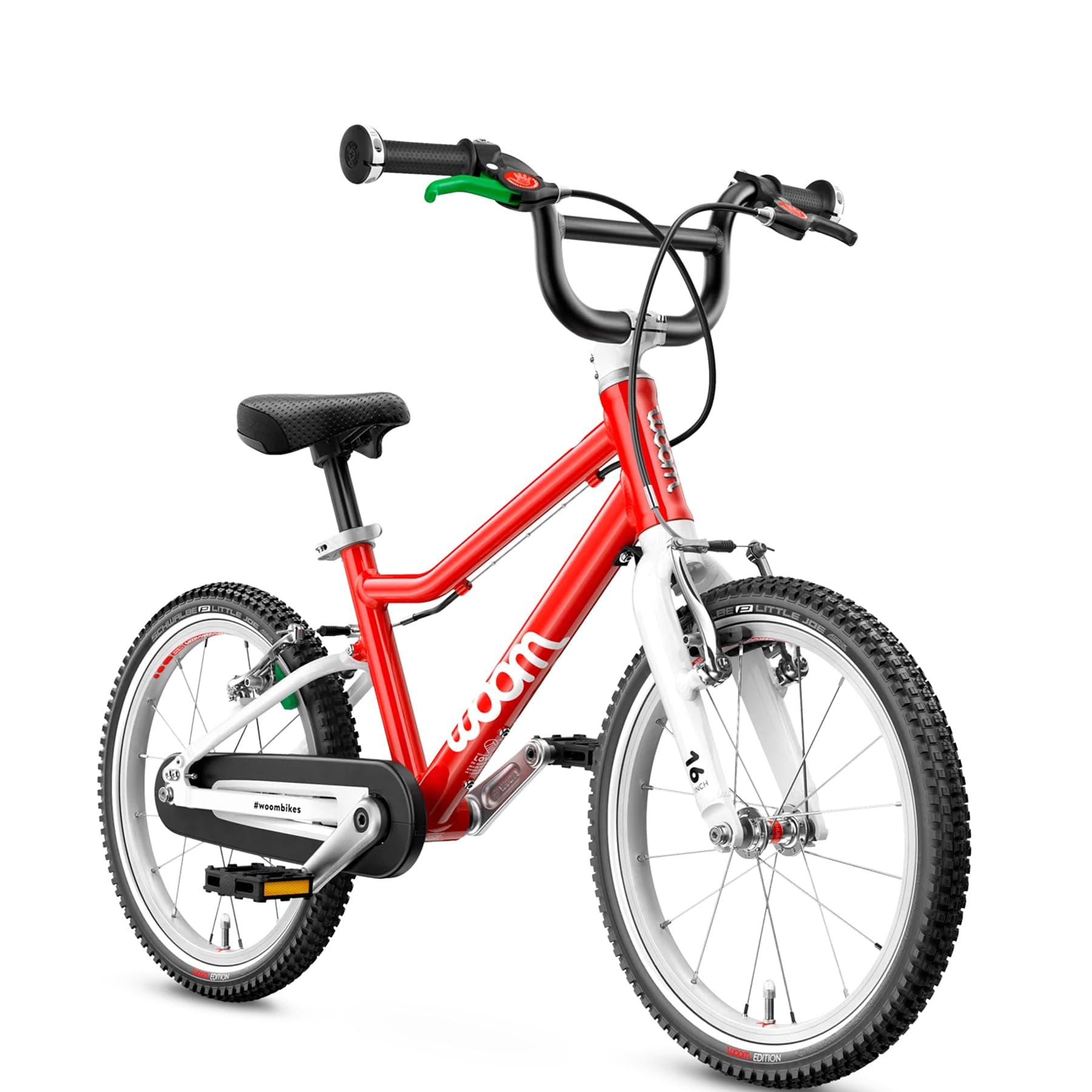 3 Children’s Bicycle for Kids 4-6 Years Old, 16-Inch Wheels, Lightweight Bike with Handbrake, Steering Limiter & Chain Guard, Boys & Girls - Red