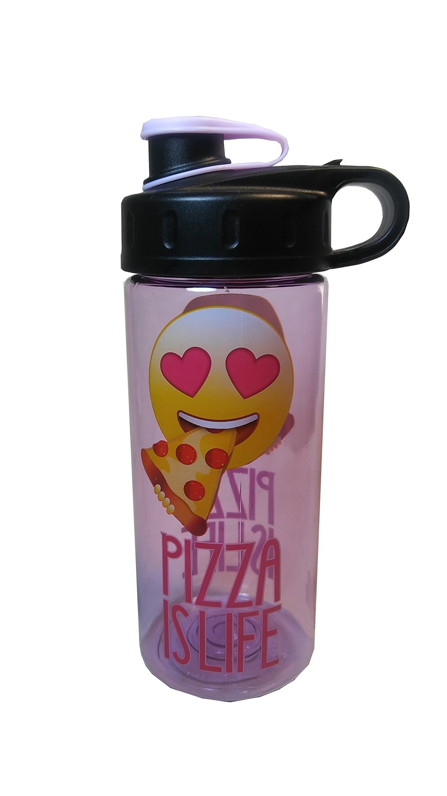 Cool Gear 16 fl oz BPA Free Water Bottle with Fun Phrase Emoji PIZZA IS LIFE