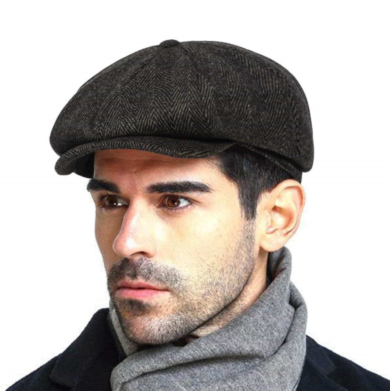Fashion Men’s Classic Newsboy Gatsby Hat Blend Wool Vintage Flat Ivy Cabbie Cap Boyfriend Gifts(Medium/Large/X-Large)
