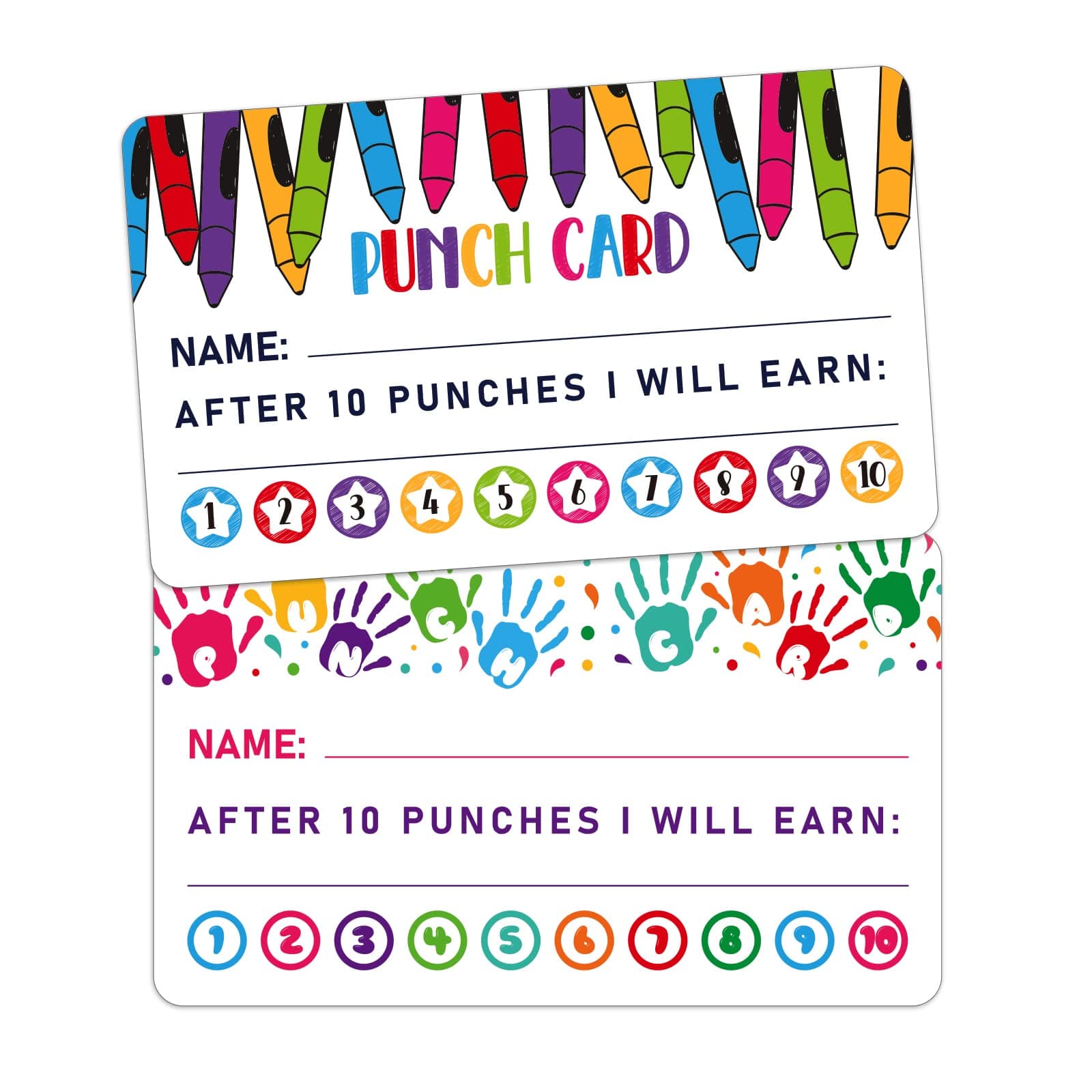 PETCEE 100Pcs Punch Cards for Kids Students Incentive Reward Card for Classroom Behavior Punch Cards for Back to School Teacher Supplies for Business Classroom Kindergarten Preschool Elementary