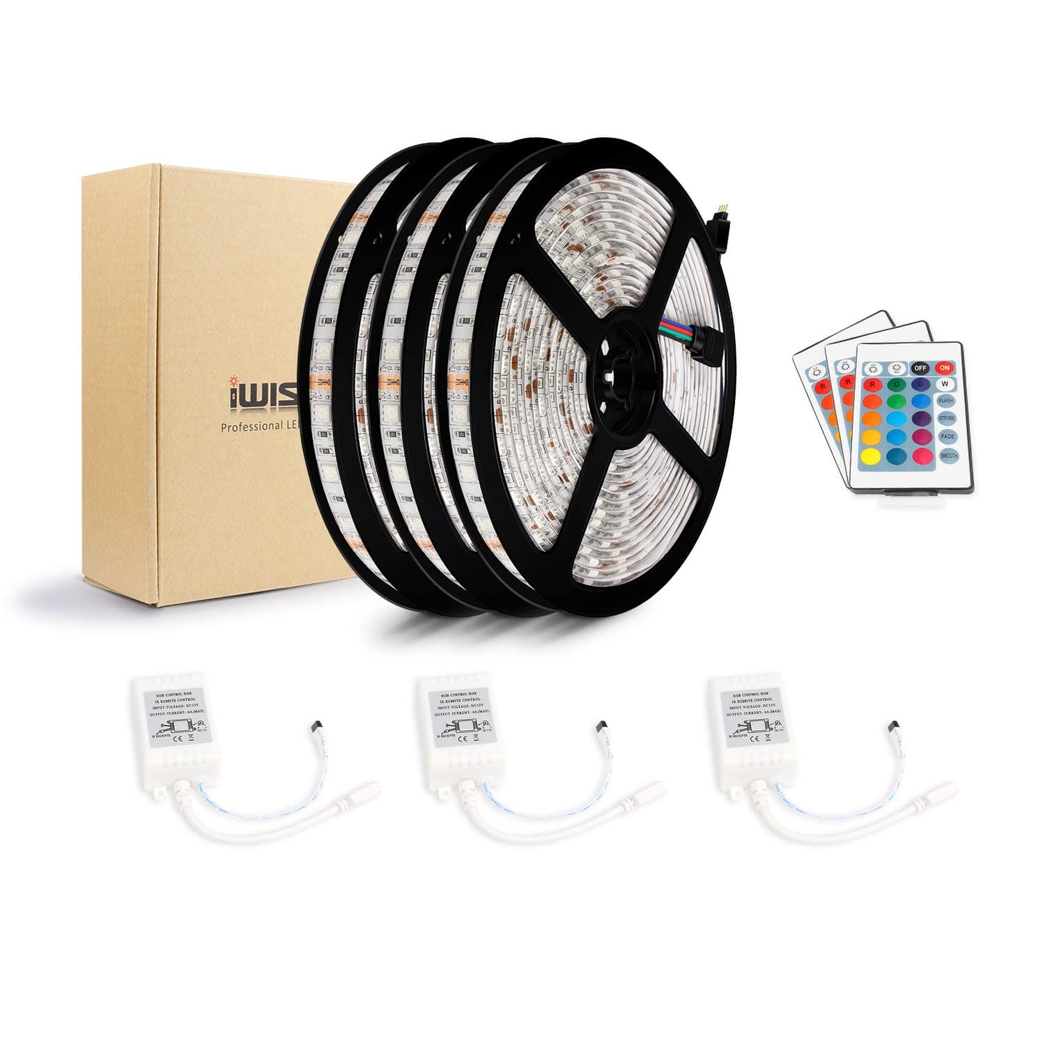 LED Strip Light, IWISHLIGHT Light Strip SMD 5050 Waterproof Flexible RGB Strip Lights for Home Kitchen Car Bar