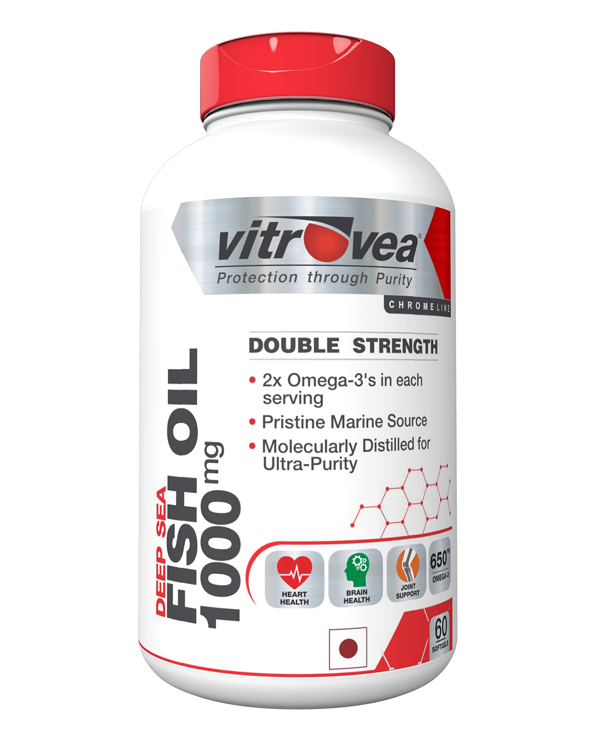 Vitrovea® Double Strength Omega 3 FISH OIL capsules 1000mg (60 softgels)