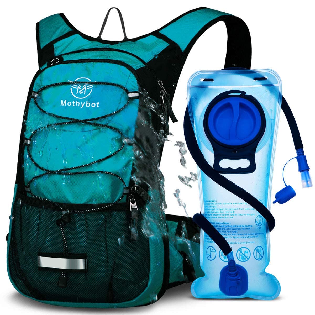 Hydration Pack, Insulated Hydration Backpack with 2L BPA Free Water Bladder and Storage, Hiking Backpack for Men, Women, Kids for Running, Cycling, Camping - Keep Liquid Cool up to 5 Hours