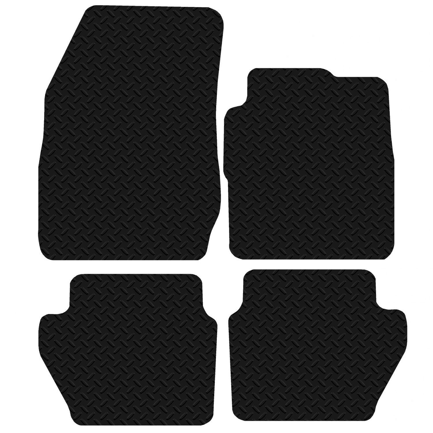 Carsio CUT-1084 Black Floor Rubber FOR Ford Fiesta 2009 - Onwards MK7 Tailored Car Mats 3mm 4pc Set