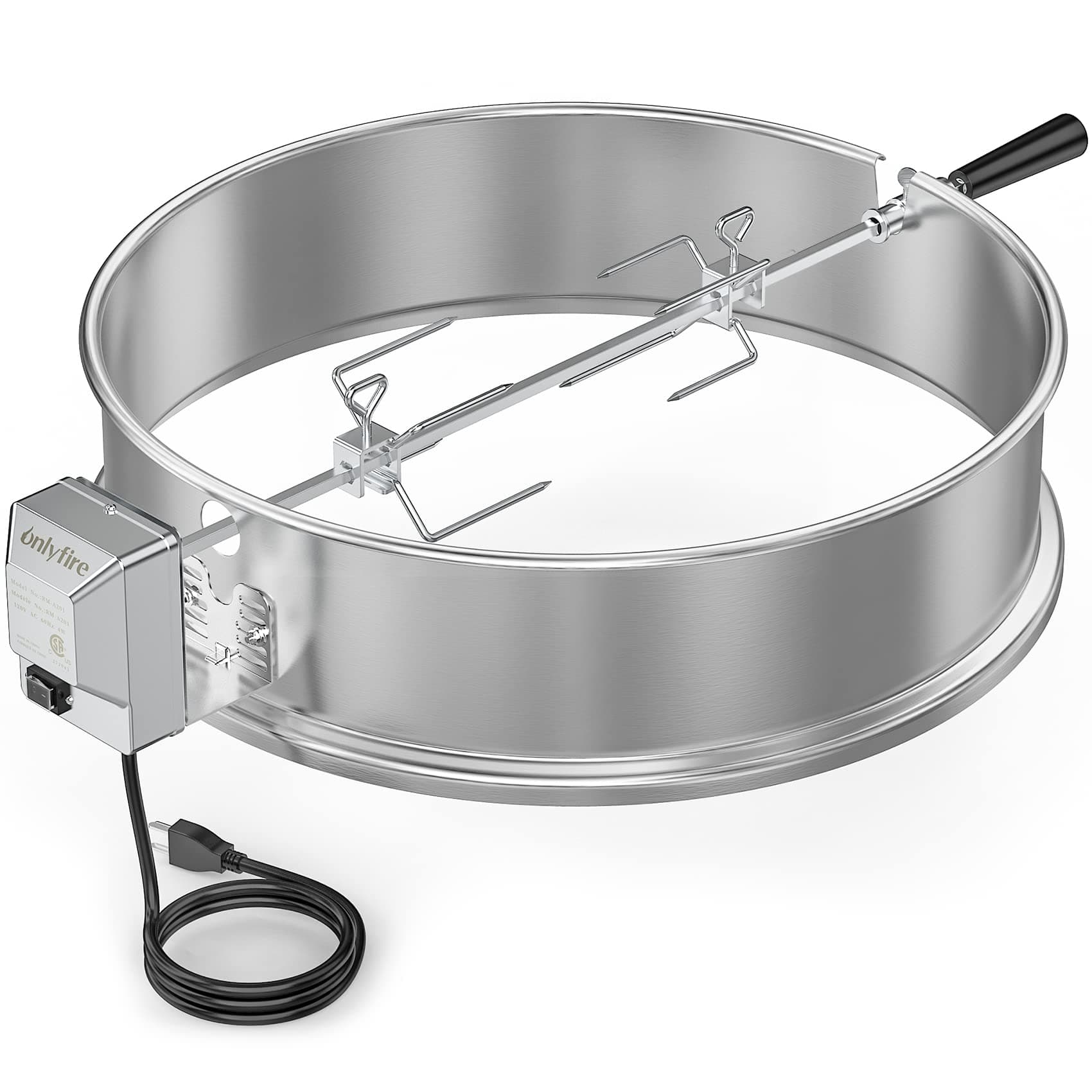 - Stainless Steel Rotisserie Ring Kit Barbecue Accessories for Weber 22" Kettle Grill and Other Similar Size Grills