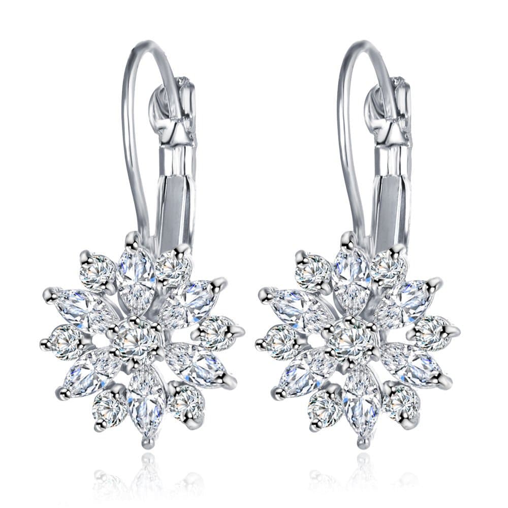Latest 18k Gold Plated AAA Crystal Diamonds Earrings For Women & Girls