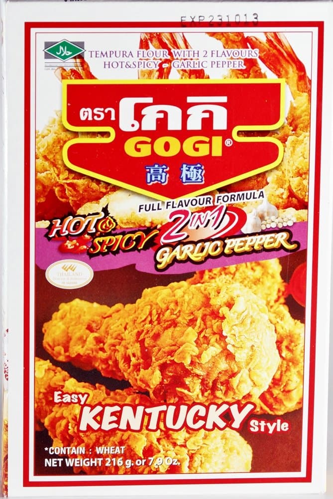 Gogi - Tempura Flour with 2 Flavours Hot&spicy - Garlic Pepper 7.9 Oz (216g) - Product of Thailand