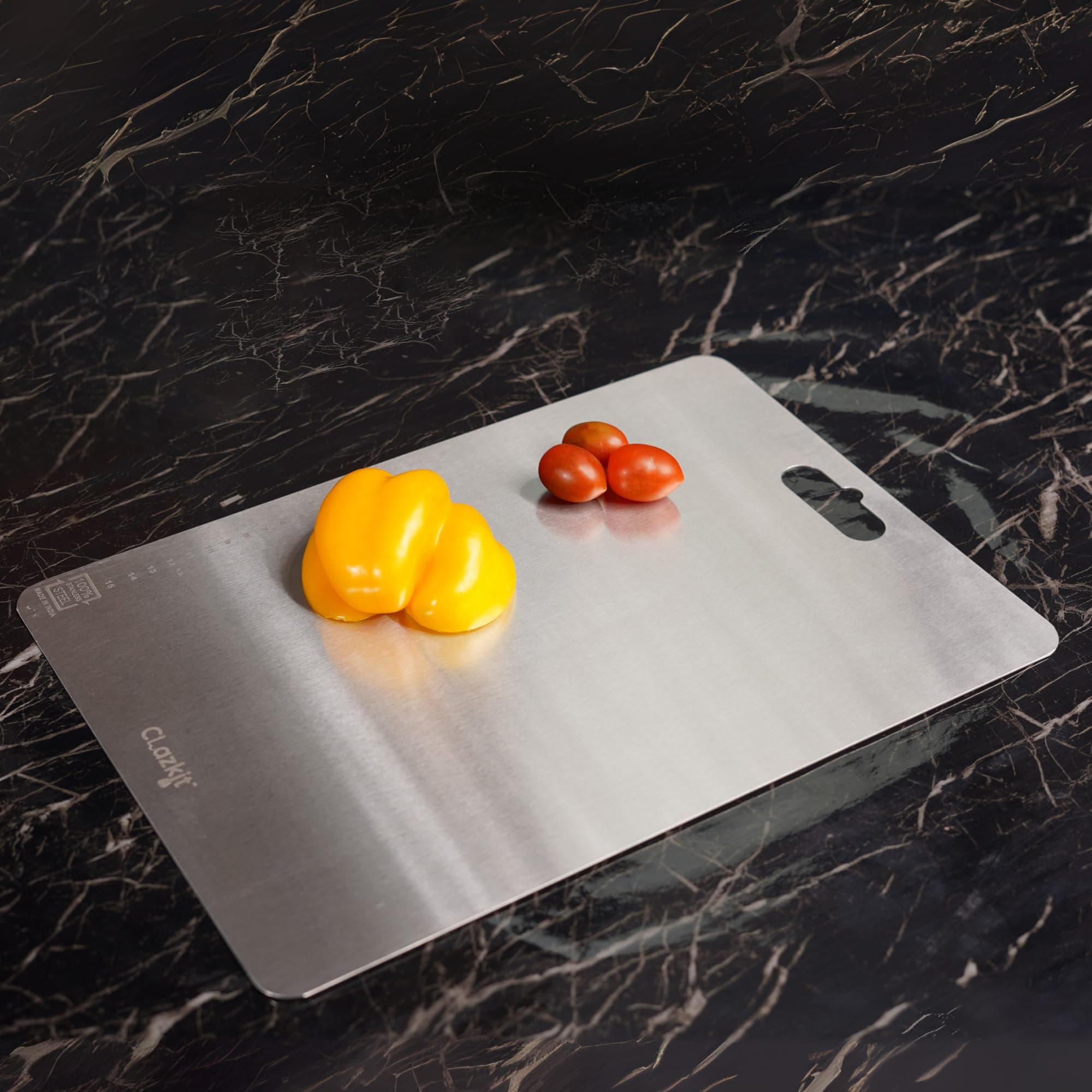 Stainless Steel Chopping Board Vegetable,Fruit Cutting, Kneeding, Cake Prep, Heavy Duty Chopping-Board (Size 31.8CM X 21CM)