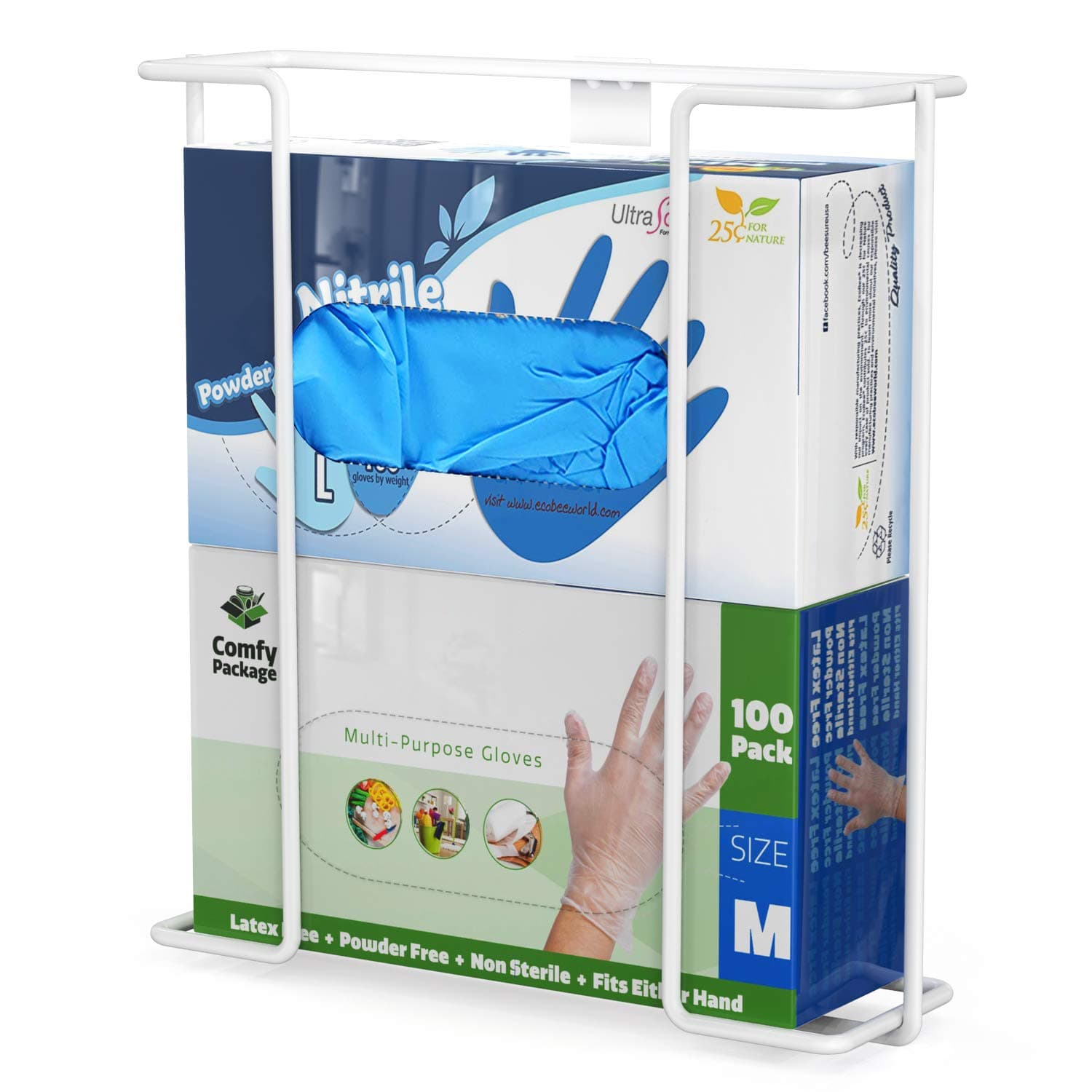 TITE Disposable Glove Box Holder Dispenser Double Wall Mounted Universal Napkin Wire Rack Standard Size