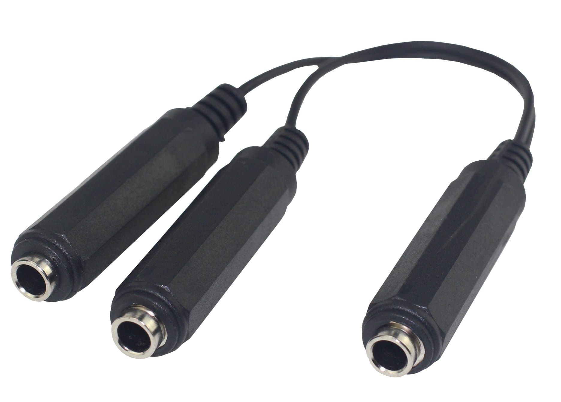 [Benly-10] 1/4" 6.35mm Stereo Jack Female to Dual 1/4" 6.35mm Stereo Jack Female Adapter Cable 0.6 Feet (20cm) 6.35spf-26.35spf