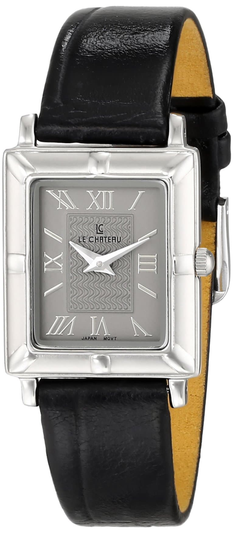 Le Chateau Women's 3635AL_LEA_GR Darvesi-Roman Collection All Steel Leather Band Watch