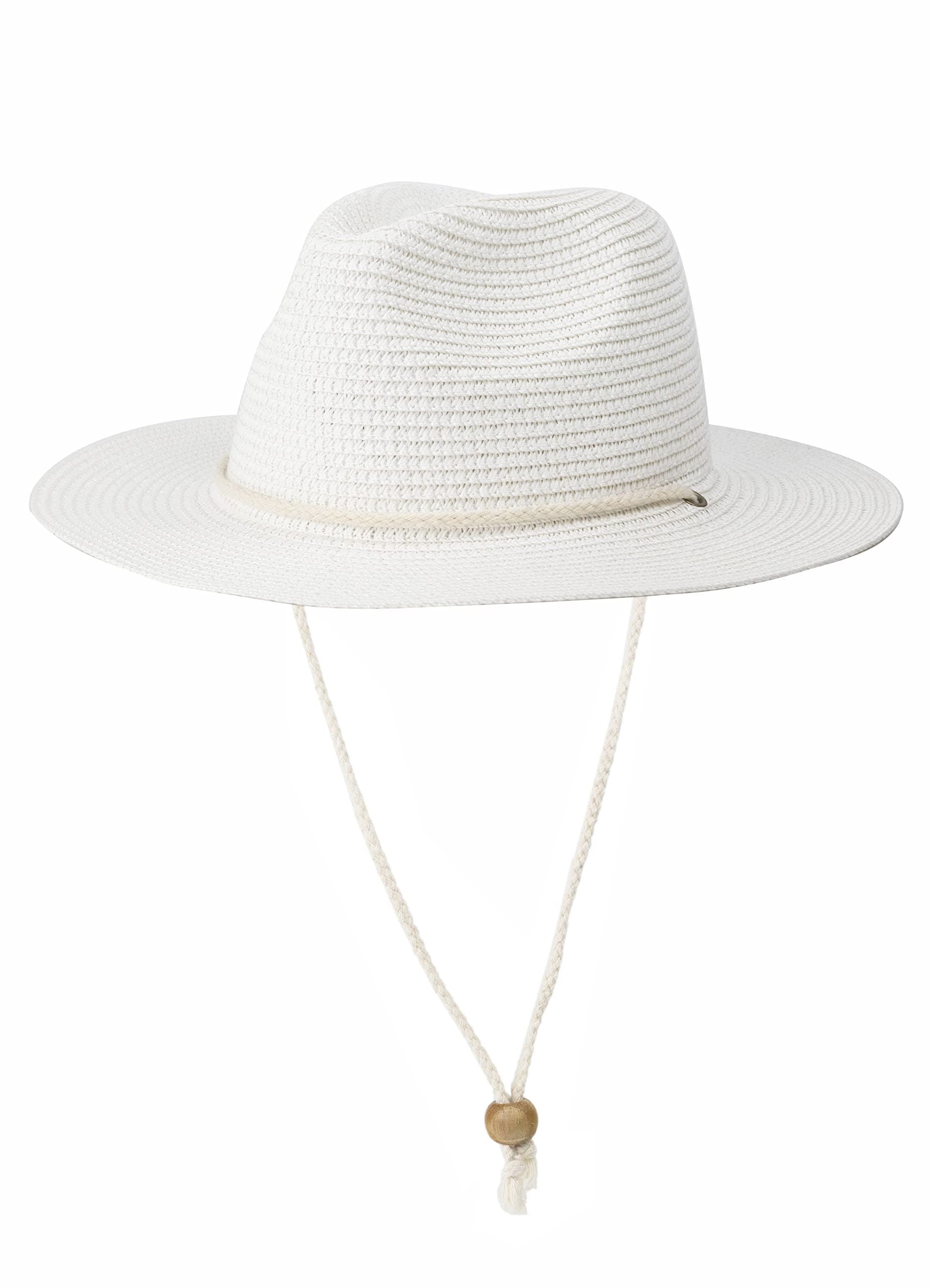 KoreshionWomen Straw Fedora Hat Summer Panama Beach Sun Hats UV UPF50+ Cap