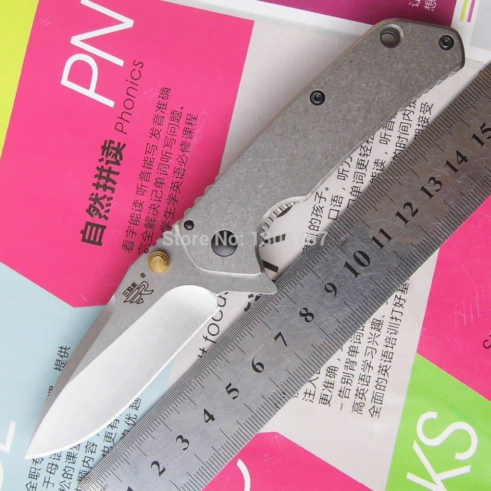 Sanrenmu SRM 7056LUF-SF Pocket EDC Outdoor Camping Survival Tool Hunting Knife Folding Knife Stonewash Blade&Handle