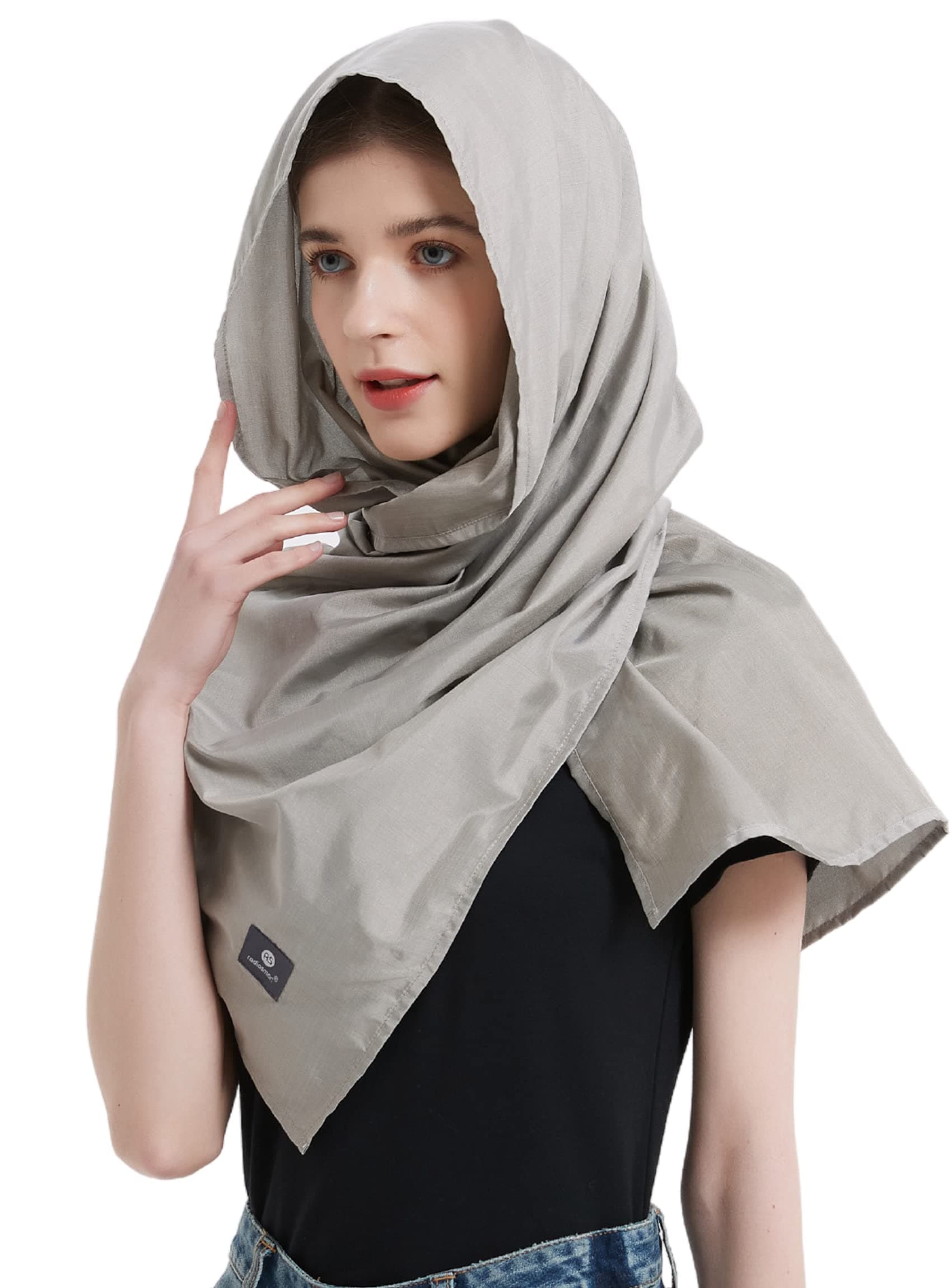 EMF Protection Scarf, Silver Fiber Fabric, RF Blocker Radiation Protection, 5G, WiFi, Cellular, Bluetooth. High Shielding Efficiency. Multiple Ways To Wear.