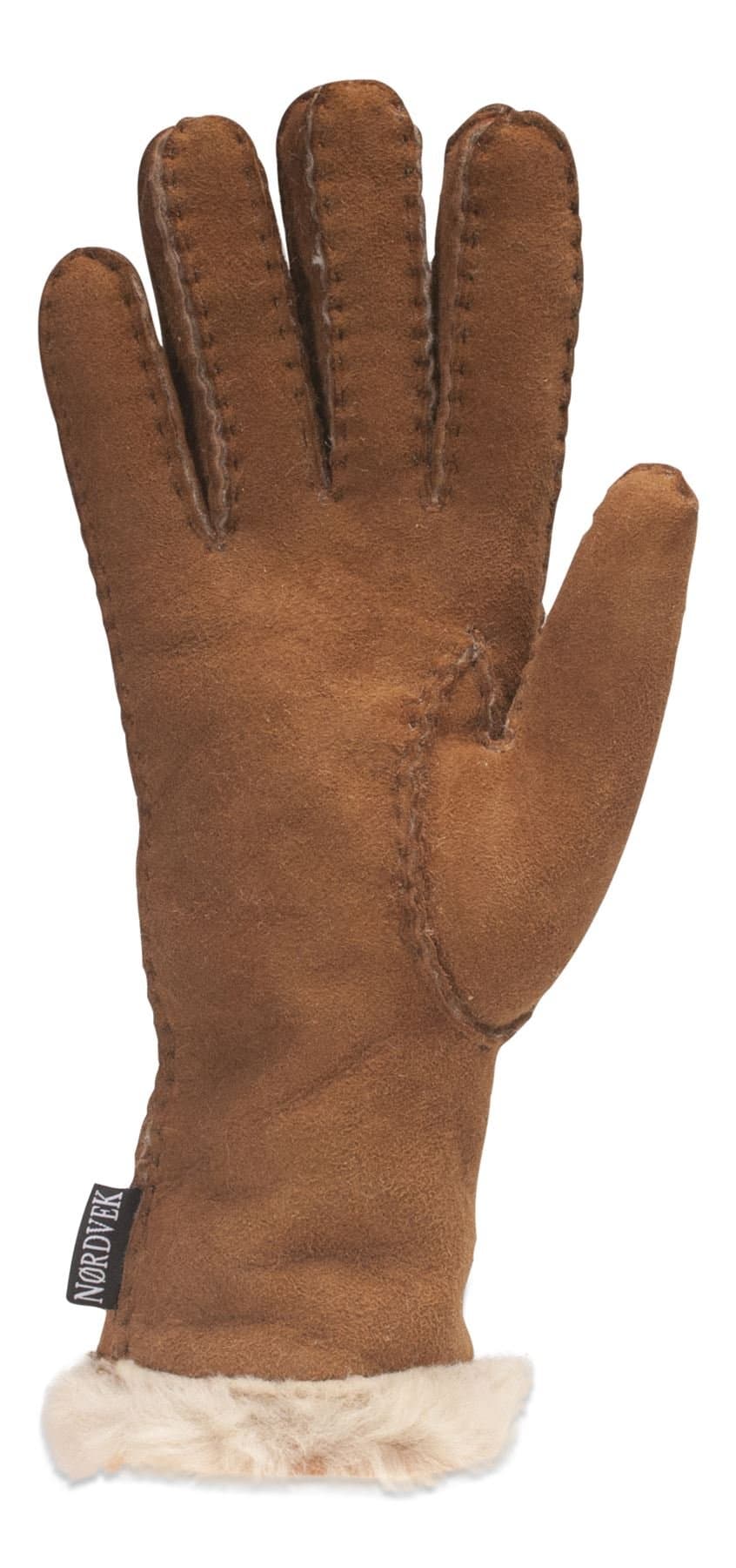 Nordvek Womens Long Sheepskin Gloves - With Elegant Lace Detail # 317-100