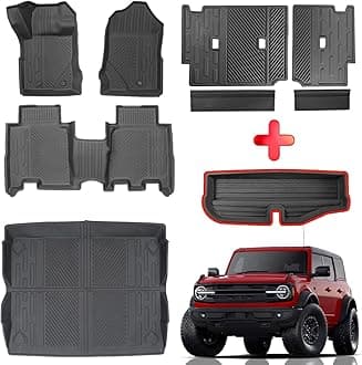 Mabett Interior Cover Mats for Ford Bronco Accessories 4-Door 2026,2021-2025 Floor Mats Rear Seat Back Cover and Cargo Liners with Trunk Lower Storage Mat（Not fit Bronco Sport）