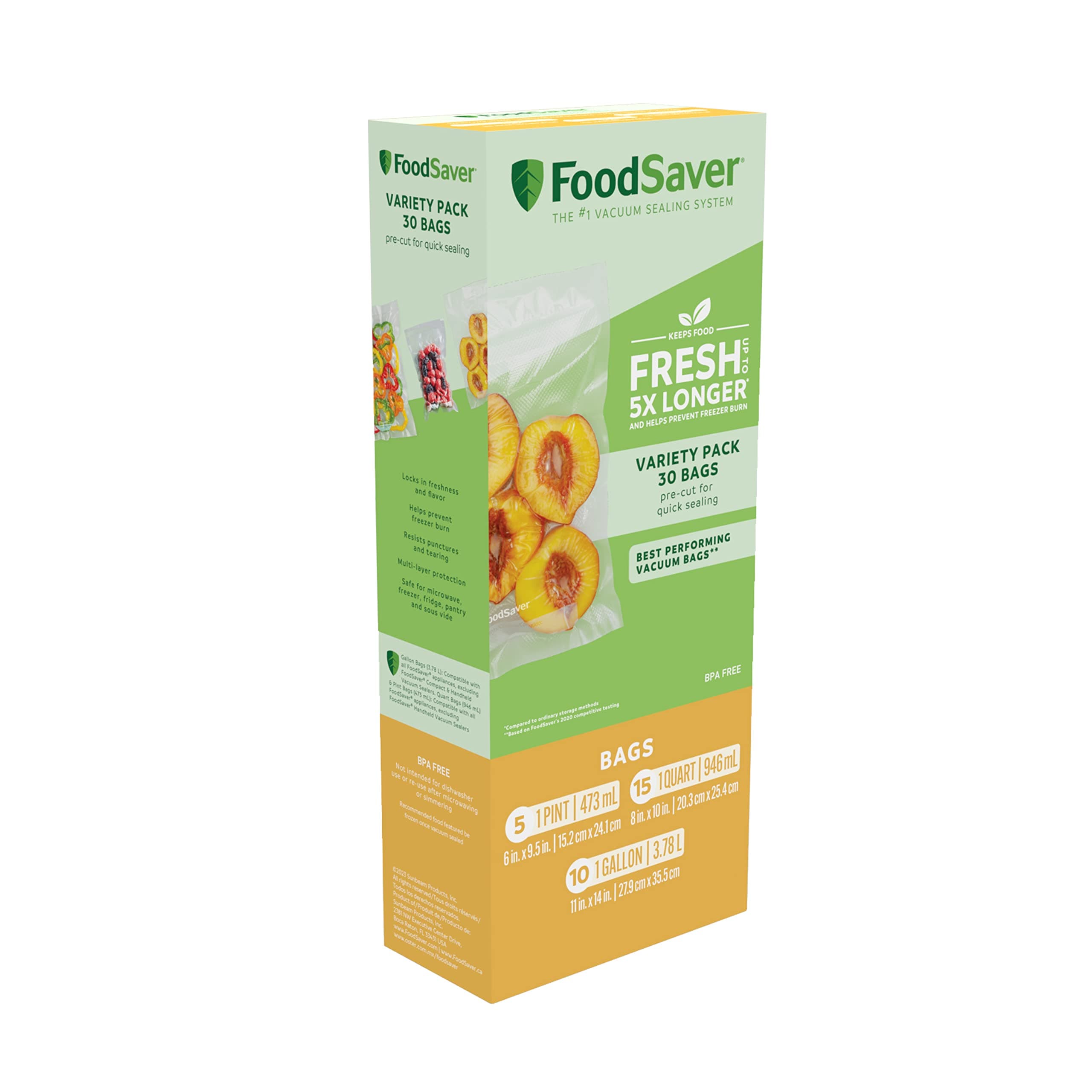 FoodSaver 2186362 Vacuum Sealer Bags, Multi, Clear
