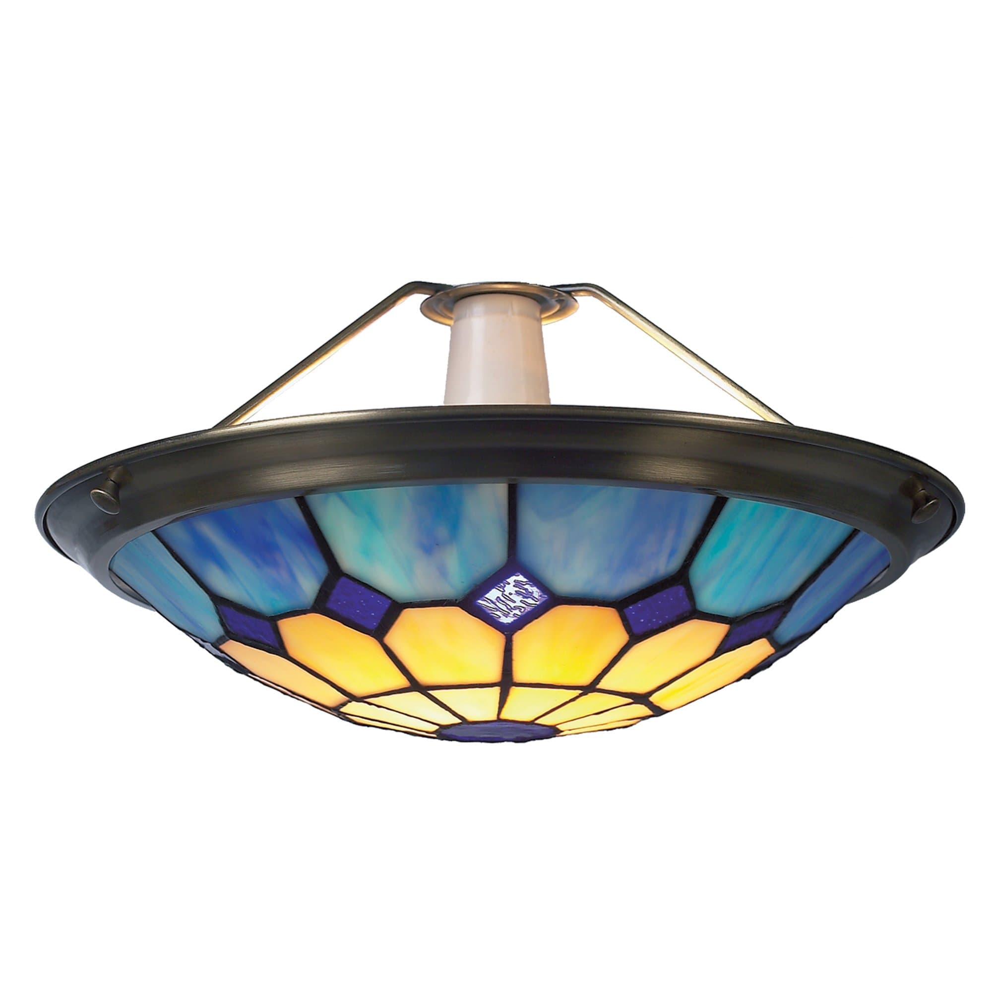 Bistro Blue Tiffany Uplighter Pendant Light Large UPL32