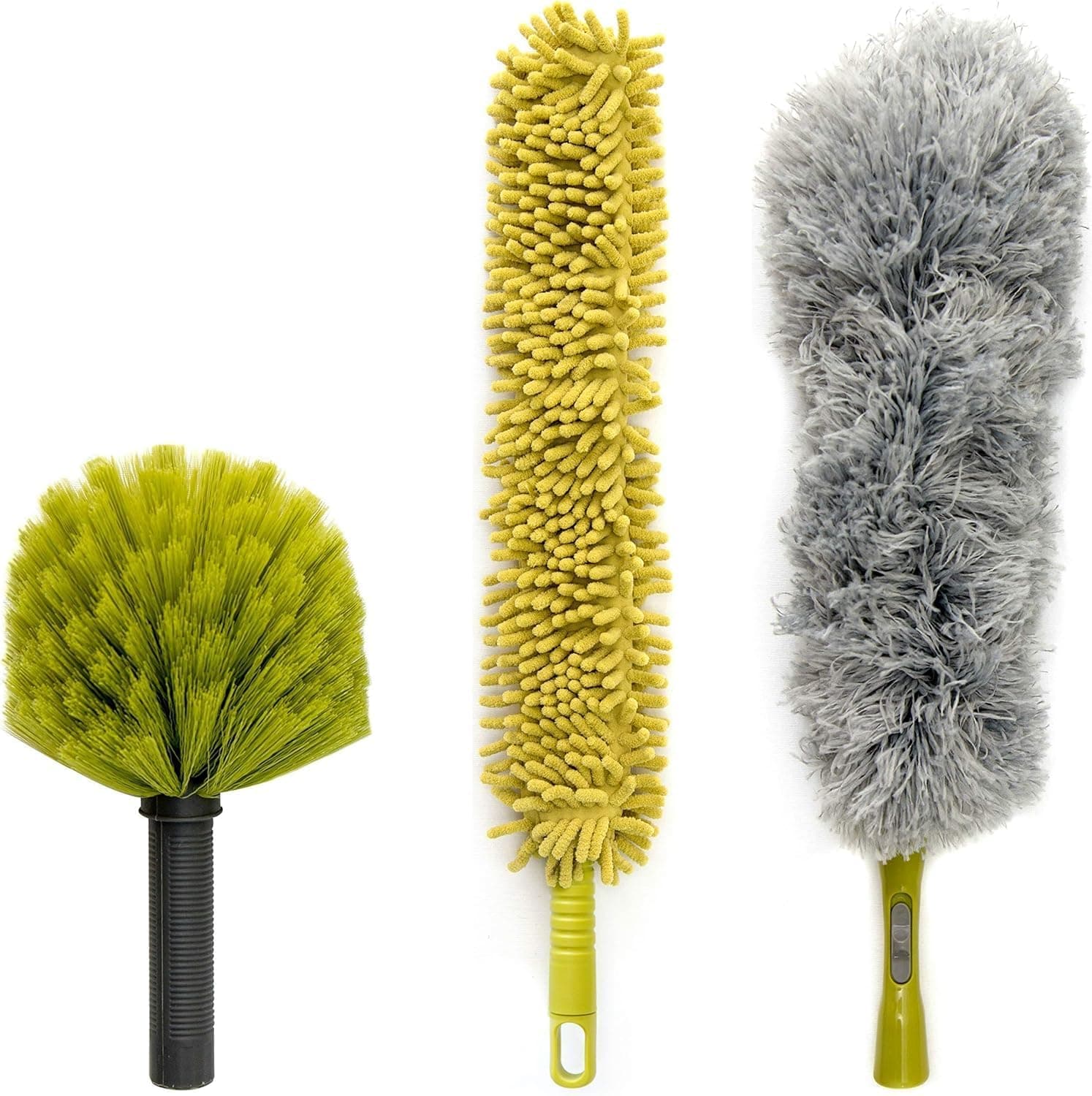 DOCAZOO Dusters - Feather Telescopic Dusters/Cobweb Duster/Ceiling Fan Duster/Cleaning Attachments (3 Dusting Attachments- without pole)