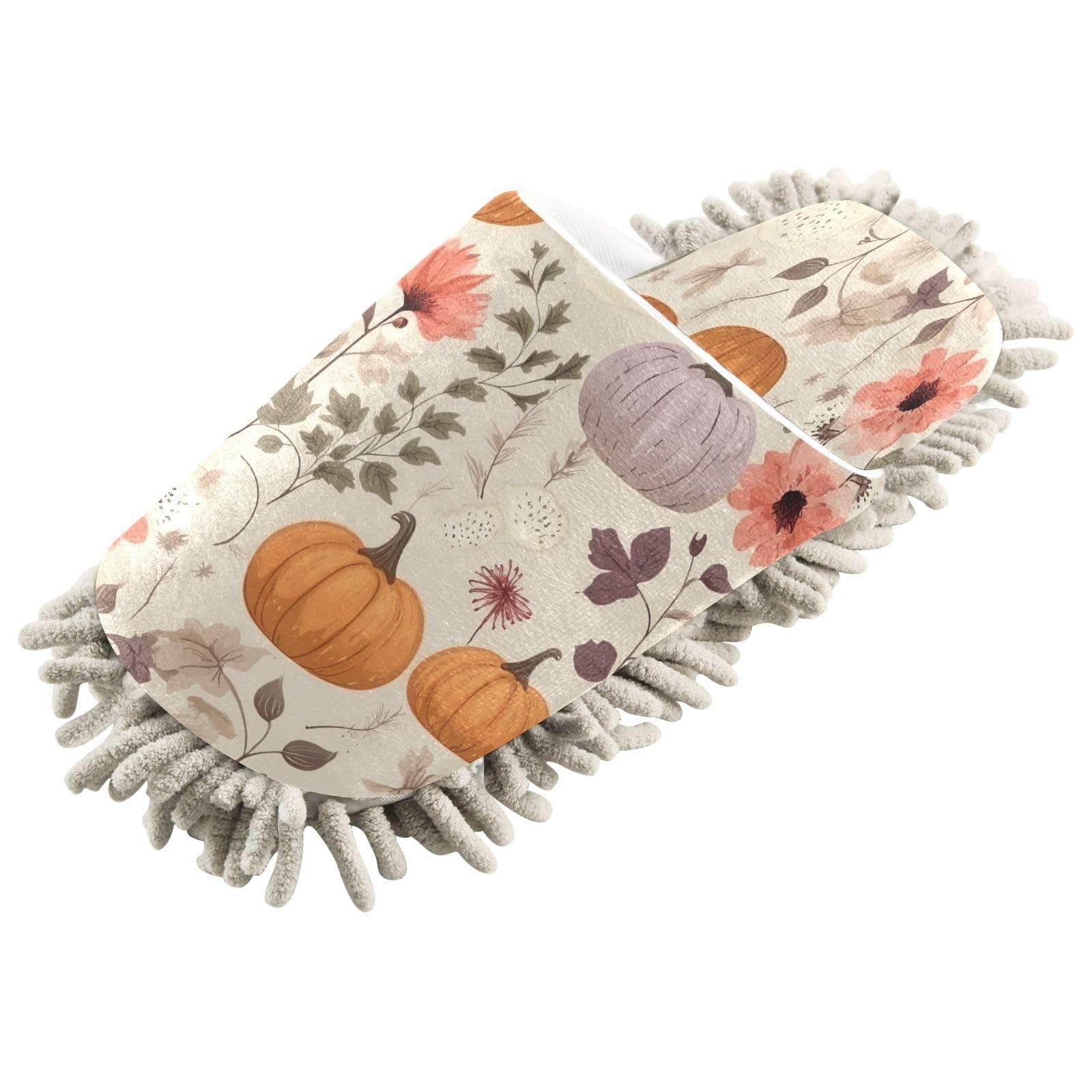 Colorful Autumn Kitchen Cleaning Slippers Microfiber Mop Shoes Slippers Washable Mop Slippers Dusting Slippers For Men/Women House Floor Cleaning Slippers-M