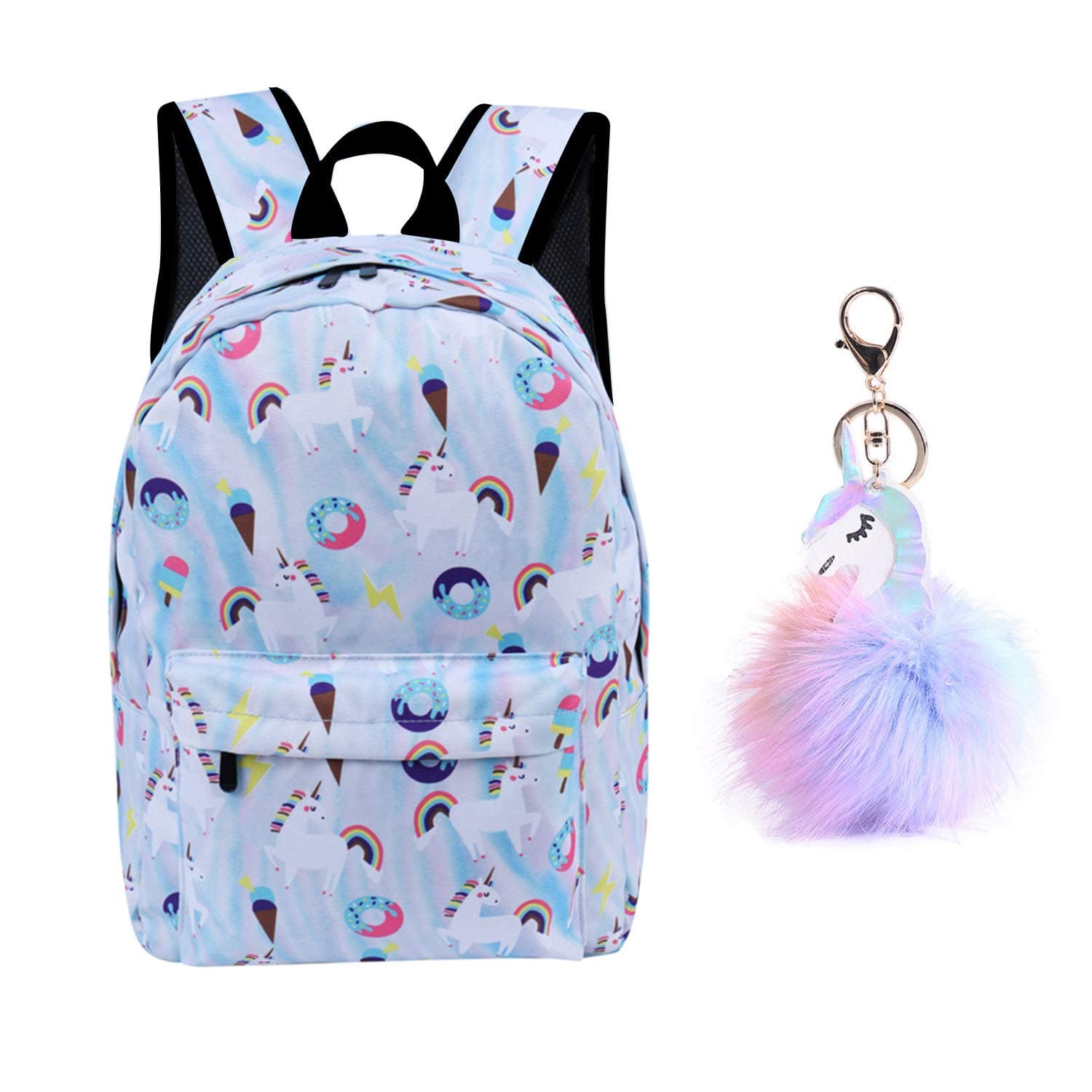 Backpack Little Girls Boys Lightweight Water Resistant Big Blue Cute Unicorn Book Bags for School Kids Teen Travel Day Pack