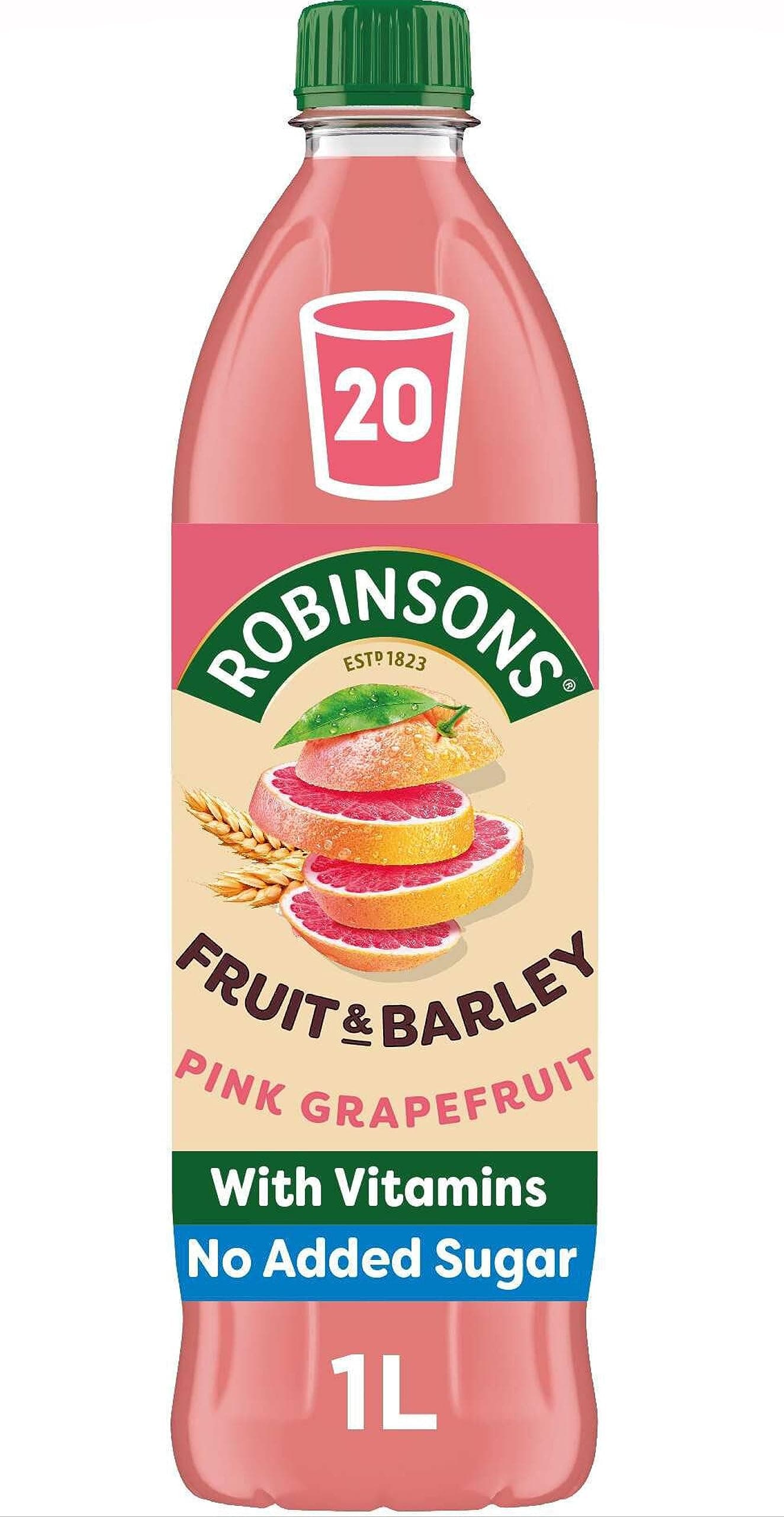 Robinsons Real Fruit Barley Concentrated - Pink Grapefruit 1 L (UK)