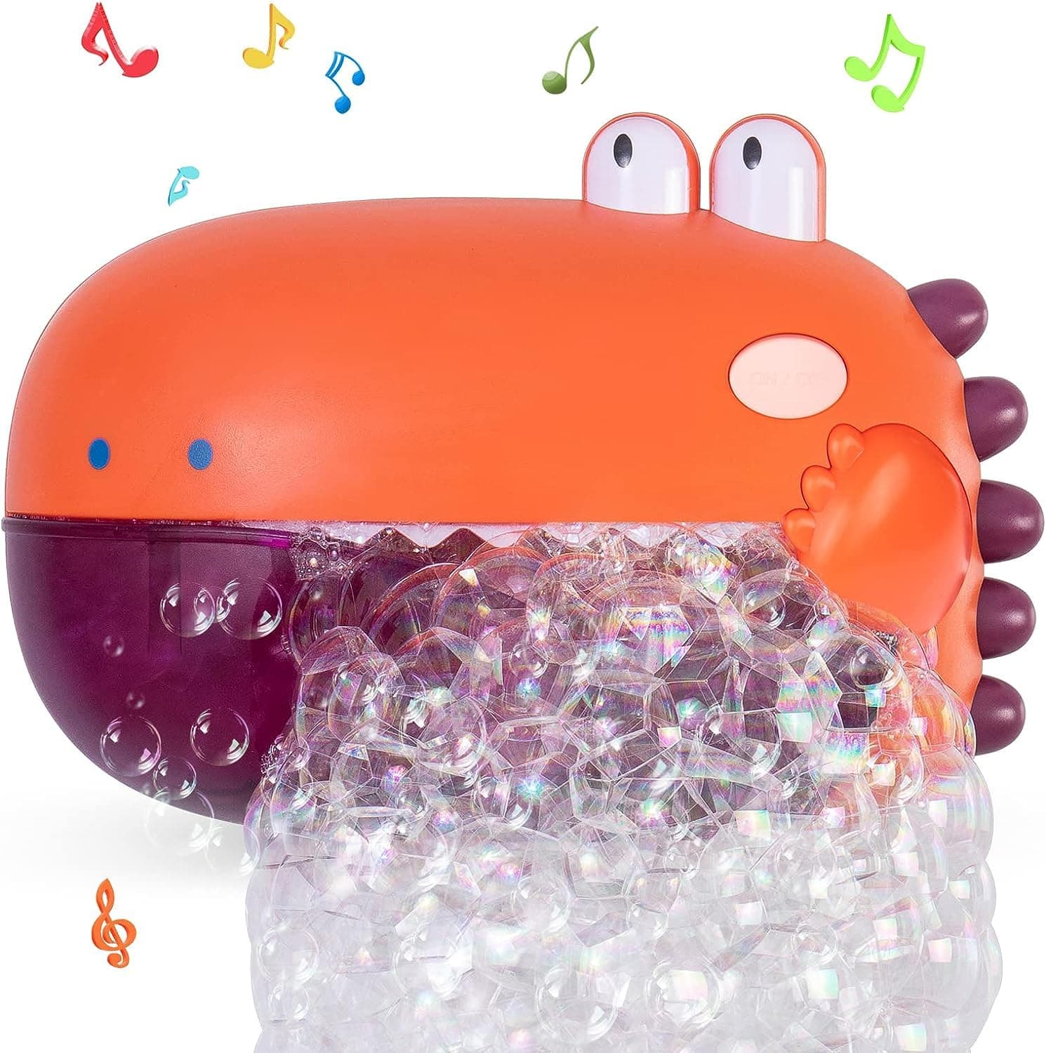 Kids Bath Toys For Toddlers 1-3, Baby Electric Bubble Blowing Bathtub Toys, Orange Dinosaur Bathtub Bubble Machine Toy ,Plays 12 Children’s Songs Bath Toys,Gift for Boys And Girls Age 4-8 Years Old