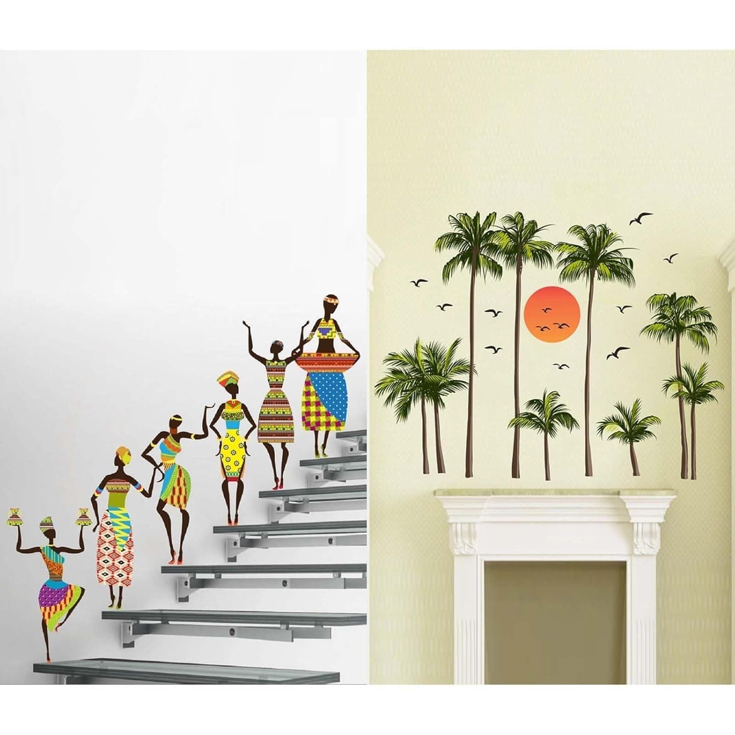 ESP Creation African Lady(TL) Mulitcolor Removable Decor Mural Wall Stickers Decal Mural Wall Stickers Decal