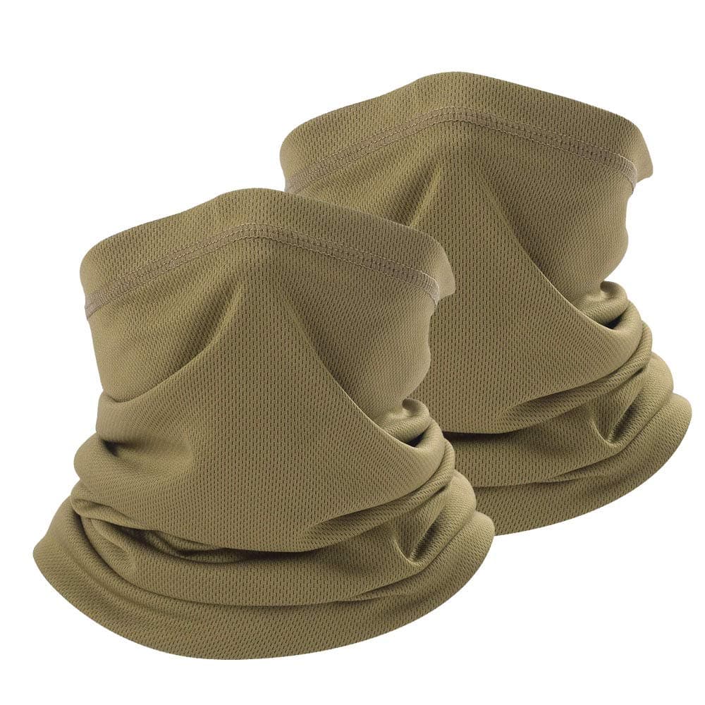 Coyote Brown Neck Gaiter, tan face mask bandanas men cooling summer, half face covering women