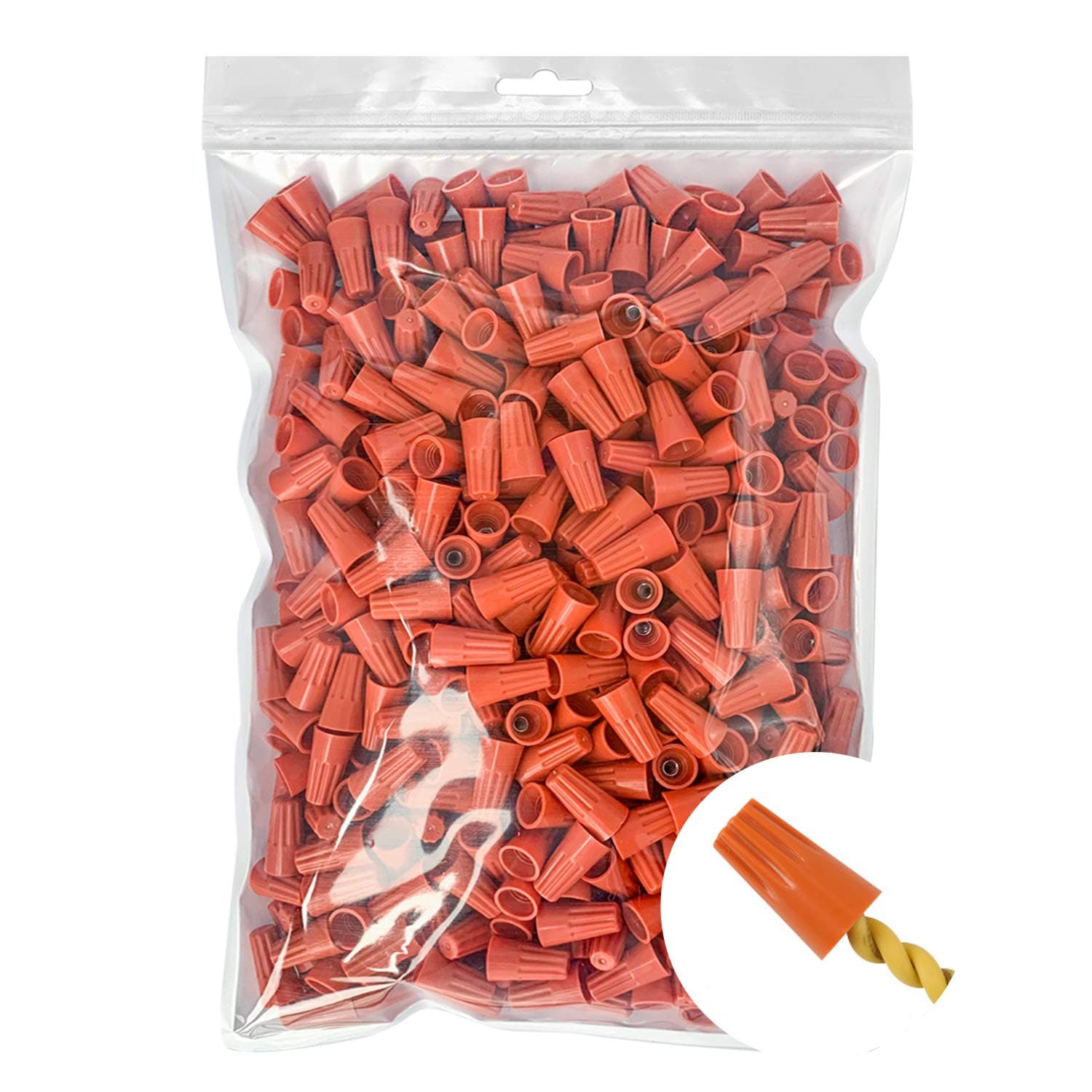 - 500Pcs Electrical Wire Connectors - Orange Wire Caps Screw Terminals - Twist Nuts Caps Connection