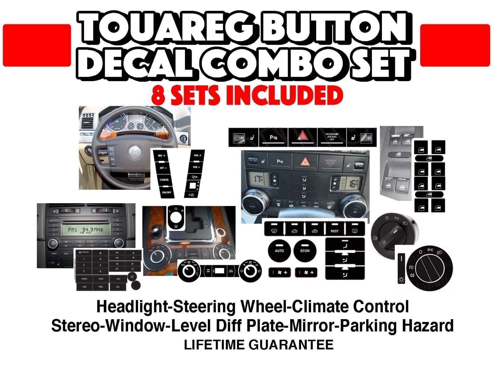04-09 Fits VW Touareg Repair Kit-Radio AC Window Steering Hazard Axle Mirror & Naviga