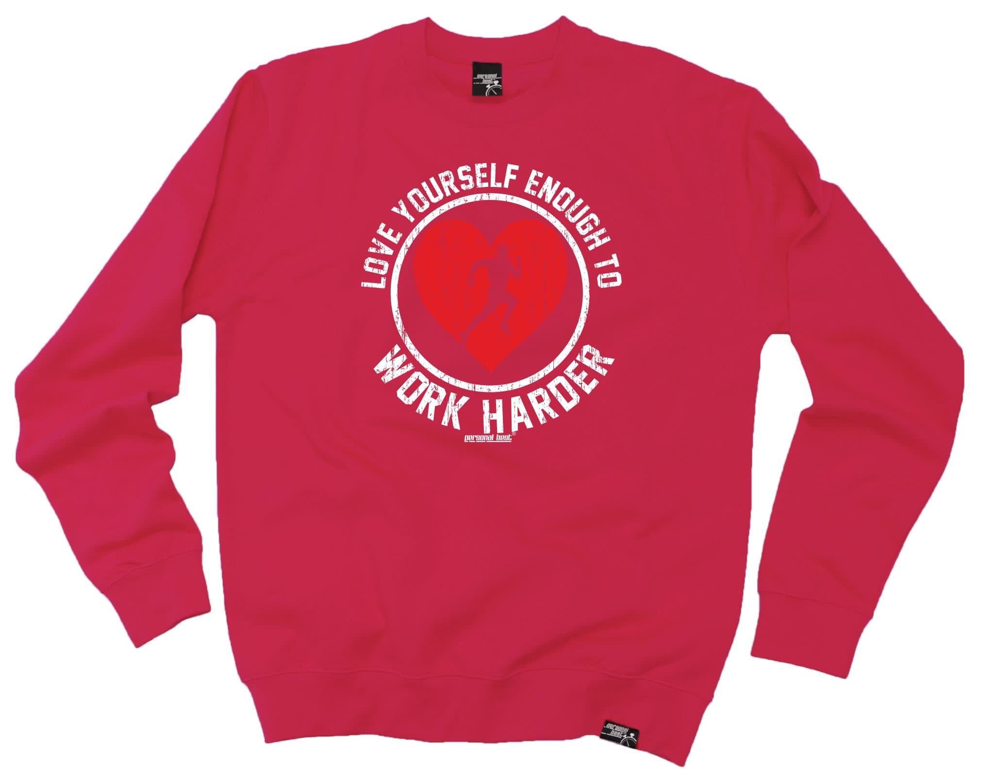 Running Training Premium Fitness Gym Fashion - Love Yourself Enough Work Harder Jogging t-shirt Tee Top Athletics clothing casual funny birthday present christmas sweatshirts t-jumper for men adults