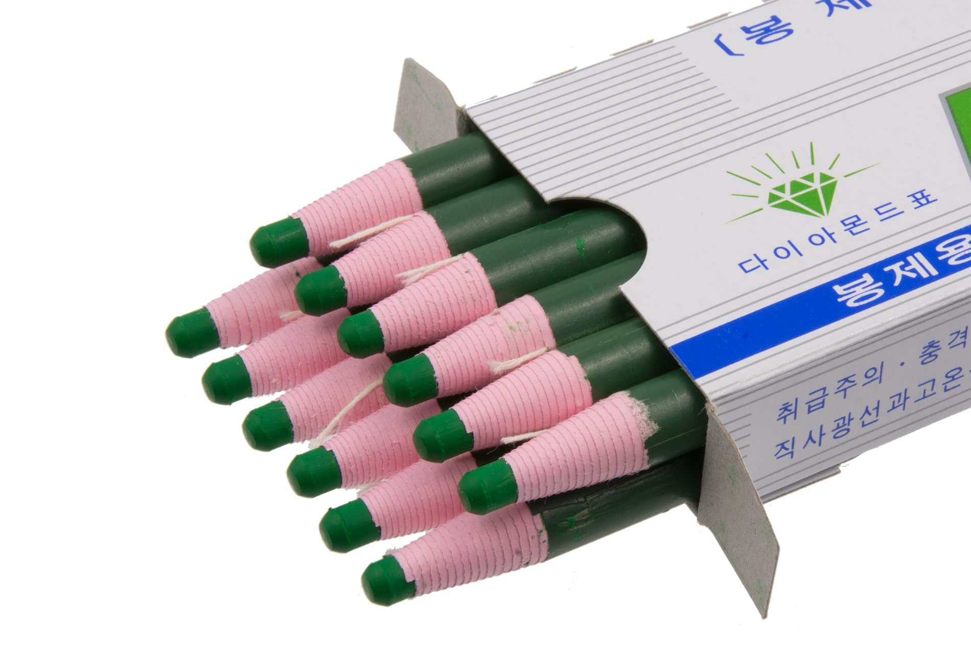 Diamond Peel-Off China Markers/Grease Pencils for Glass, Cellophane, Vinyl, Metal, Etc. (12 Pencils) (Green)