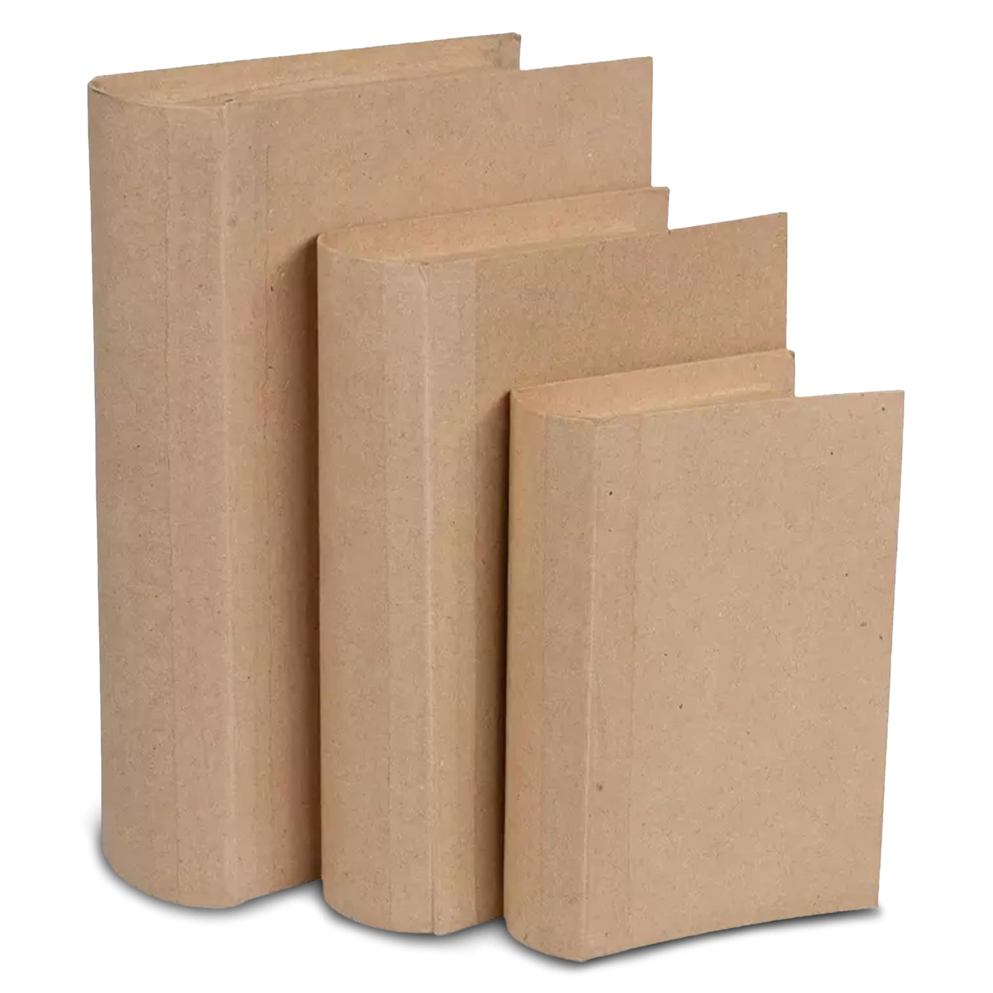 Hobby Lobby Rectangle Paper Mache Book Box (Set of 3) - Plain Fake Book Boxes for DIY Decoration - Storage Box for Crafting - Sturdy Faux Storage Box - Decorative Books for Bookshelf Decor & More