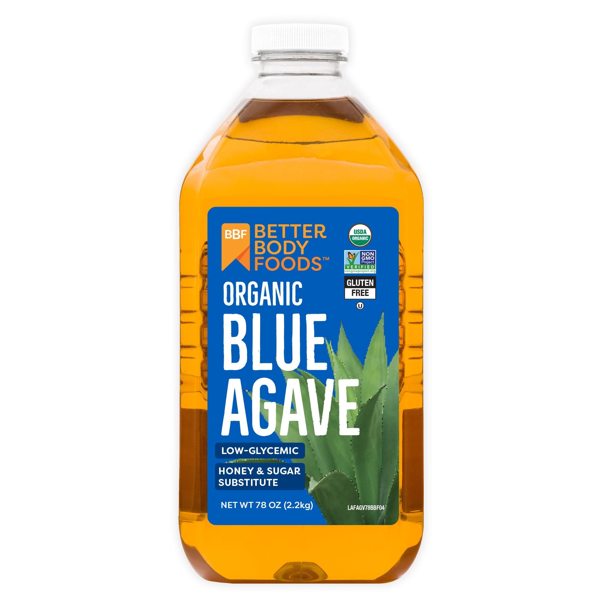 BetterBody Foods Organic Blue Agave, Low Glycemic Sweetener, 78 oz