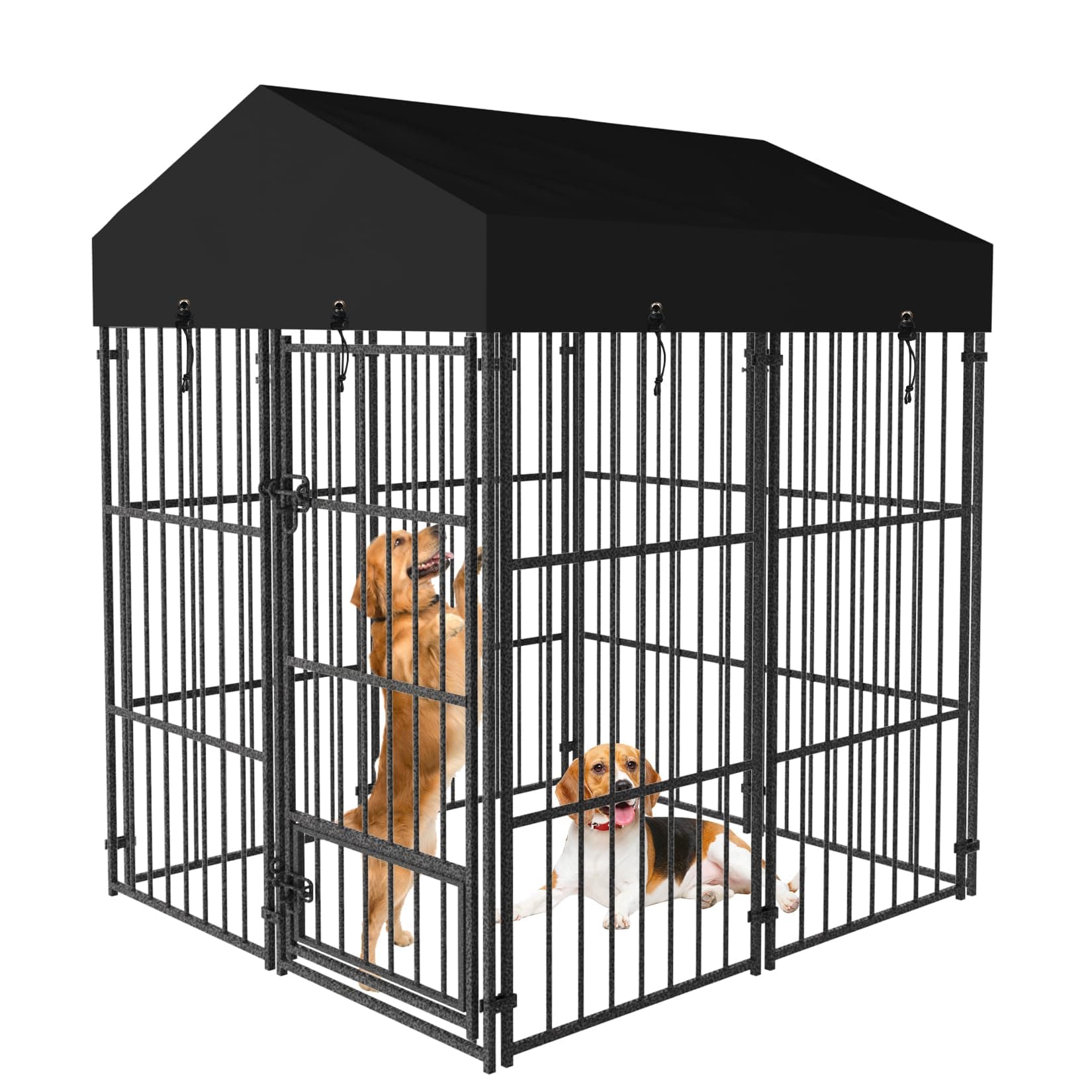 Wisfor Large Dog Kennel Outdoor: Dogs Welded Wire Kennels and Runs Crates for Yard with Stakes Water Proof Cover - 165cm Tall Extra Large Dog Gazebo Kennel Cages with Canopy for Huge Giant Dogs